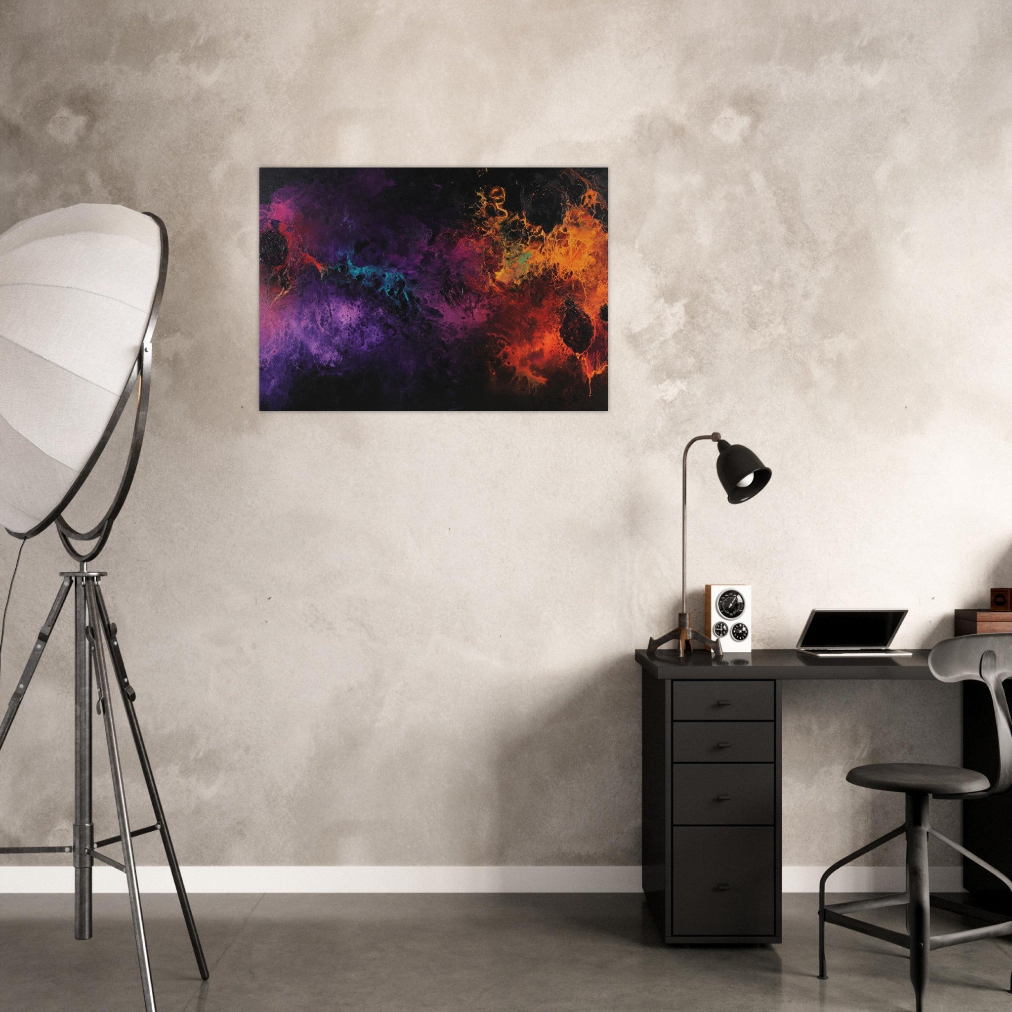 Aluminum Print Landscape - Chromatic Abyss A dark infinite void punctured 4 - Shop Ai Art WebShop - Digital Art online Store