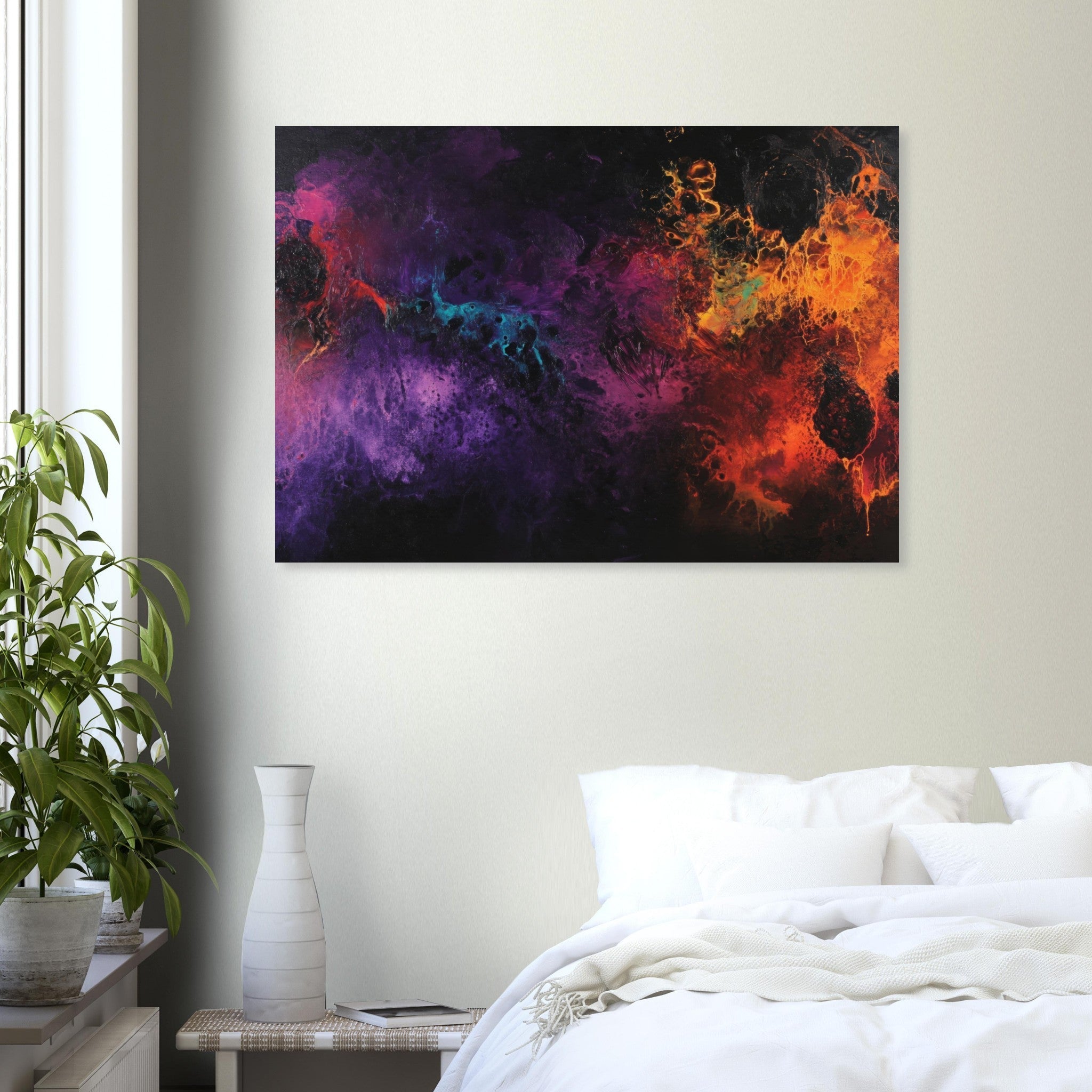 Aluminum Print Landscape - Chromatic Abyss A dark infinite void punctured 4 - Shop Ai Art WebShop - Digital Art online Store