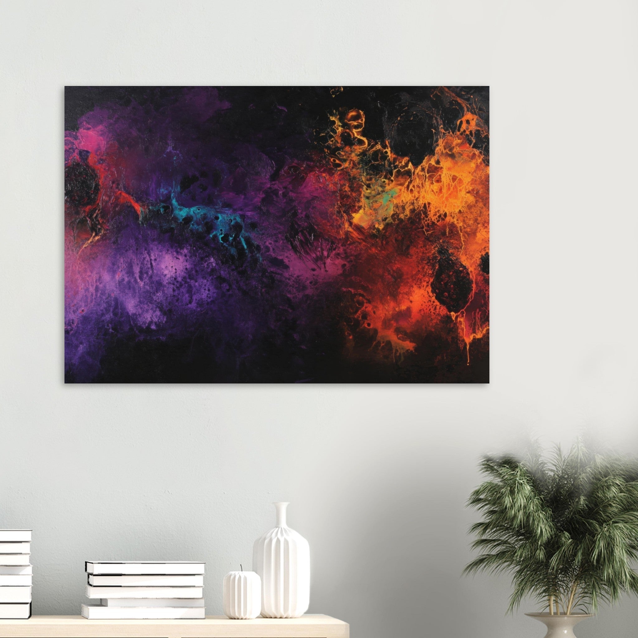 Aluminum Print Landscape - Chromatic Abyss A dark infinite void punctured 4 - Shop Ai Art WebShop - Digital Art online Store