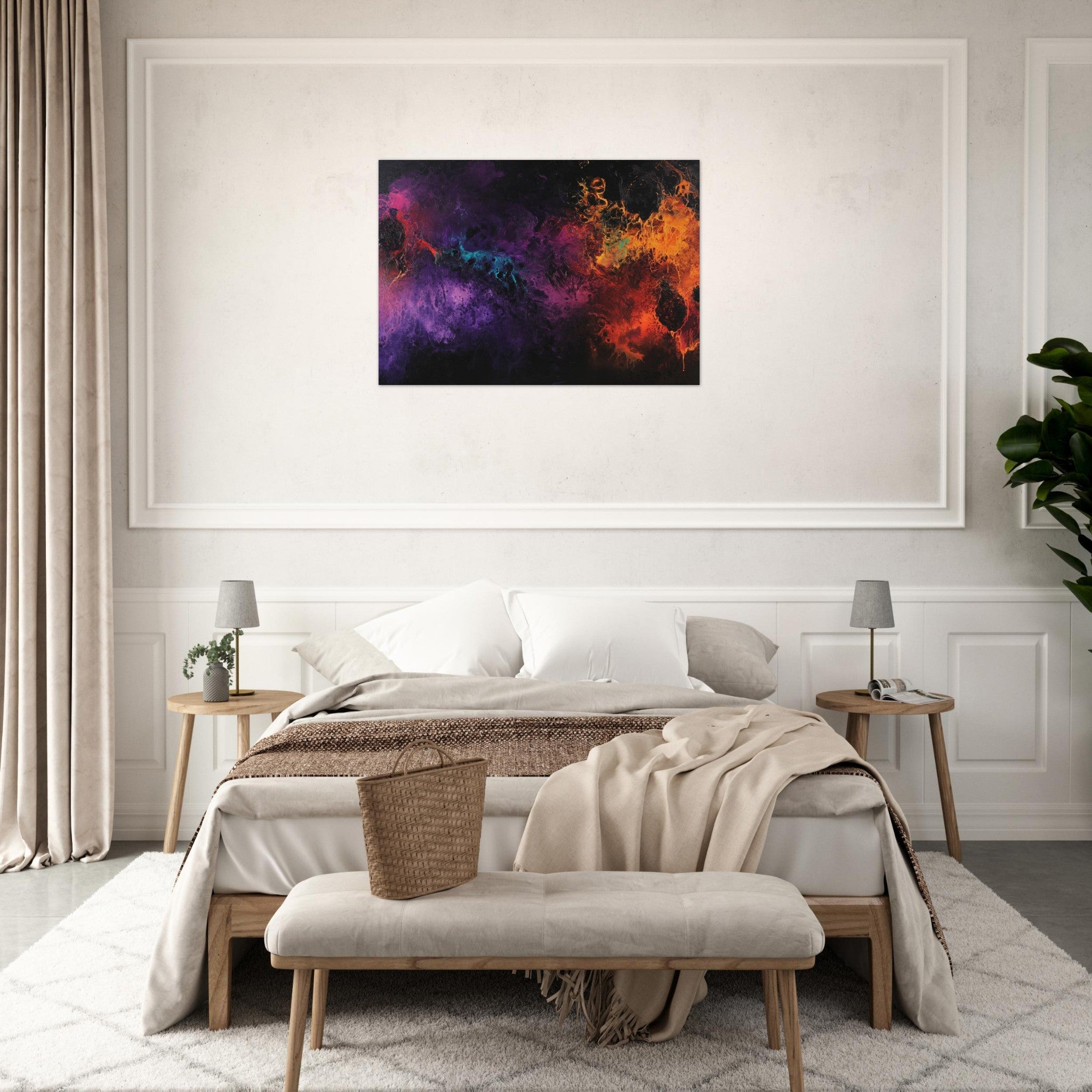 Aluminum Print Landscape - Chromatic Abyss A dark infinite void punctured 4 - Shop Ai Art WebShop - Digital Art online Store