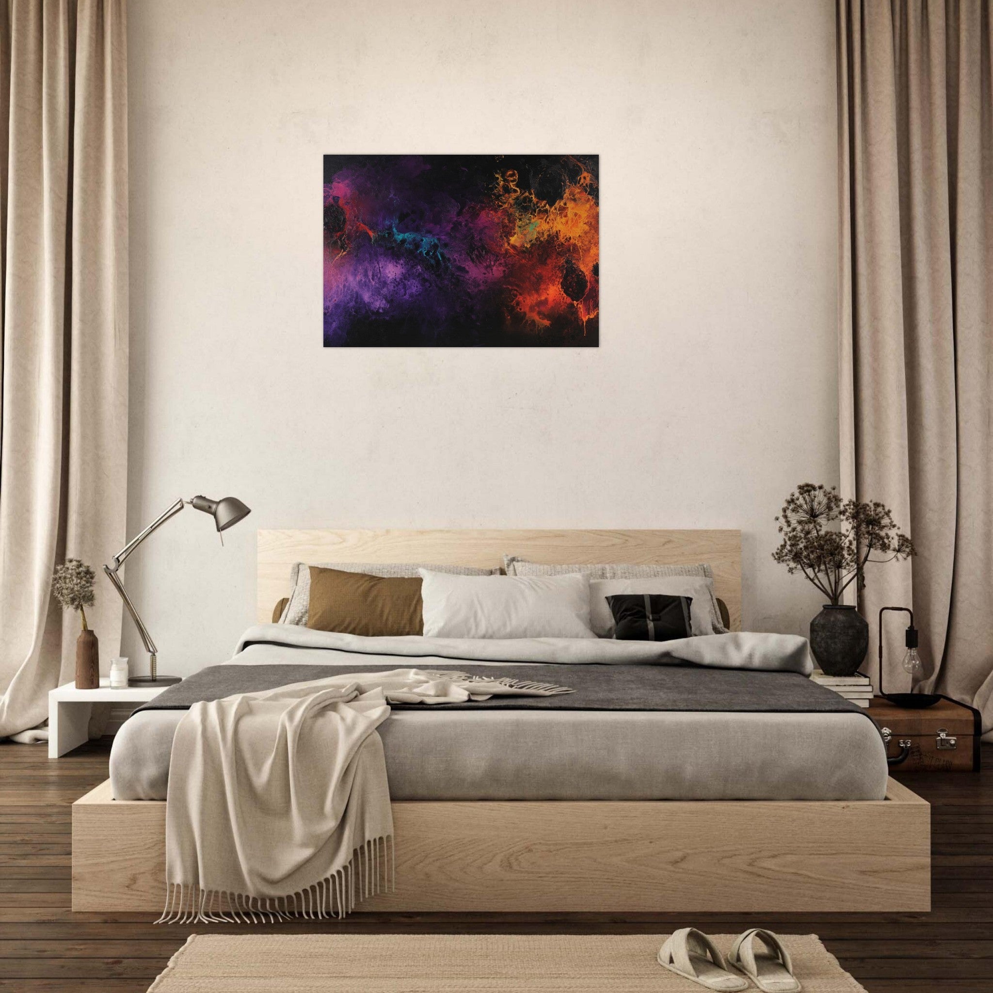 Aluminum Print Landscape - Chromatic Abyss A dark infinite void punctured 4 - Shop Ai Art WebShop - Digital Art online Store