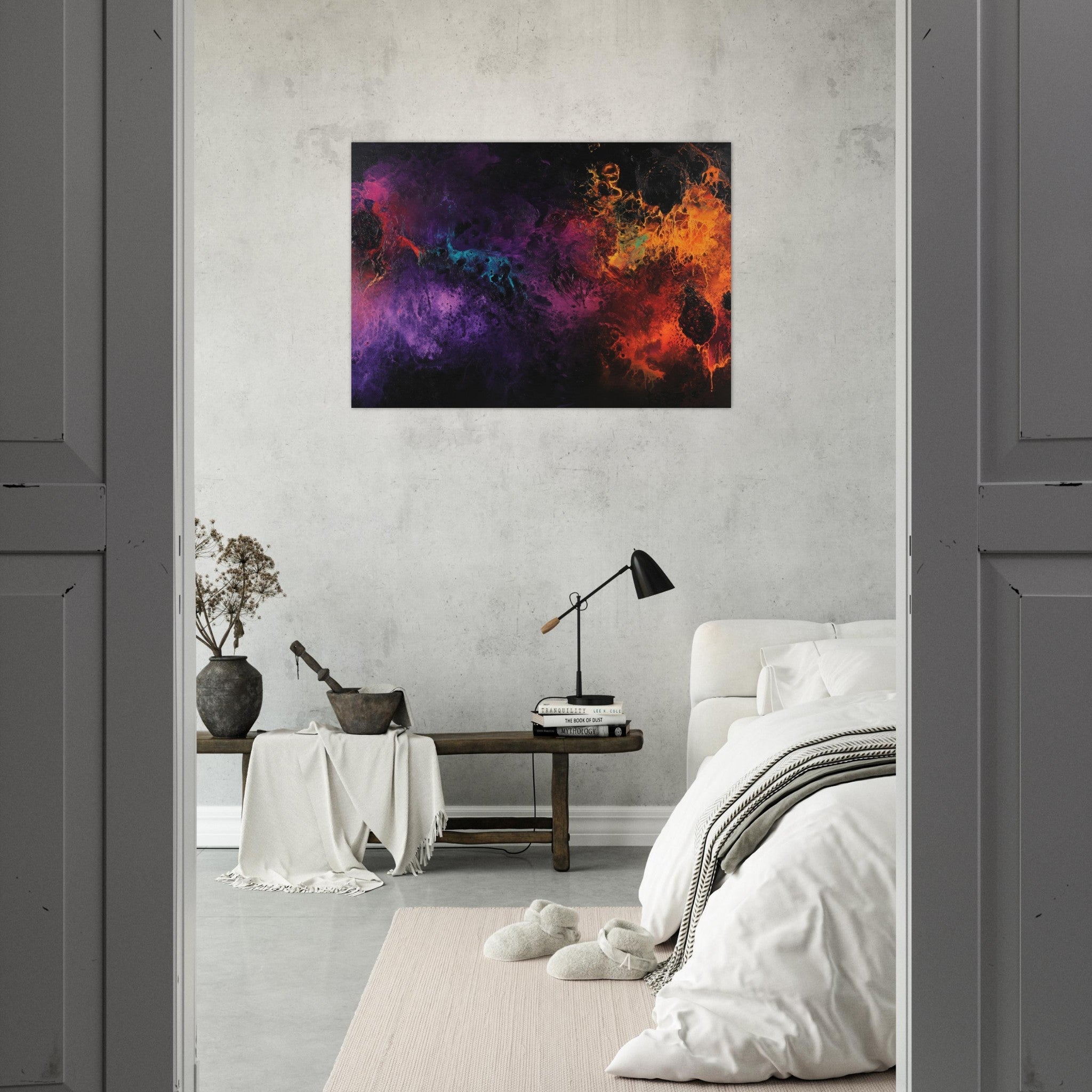 Aluminum Print Landscape - Chromatic Abyss A dark infinite void punctured 4 - Shop Ai Art WebShop - Digital Art online Store