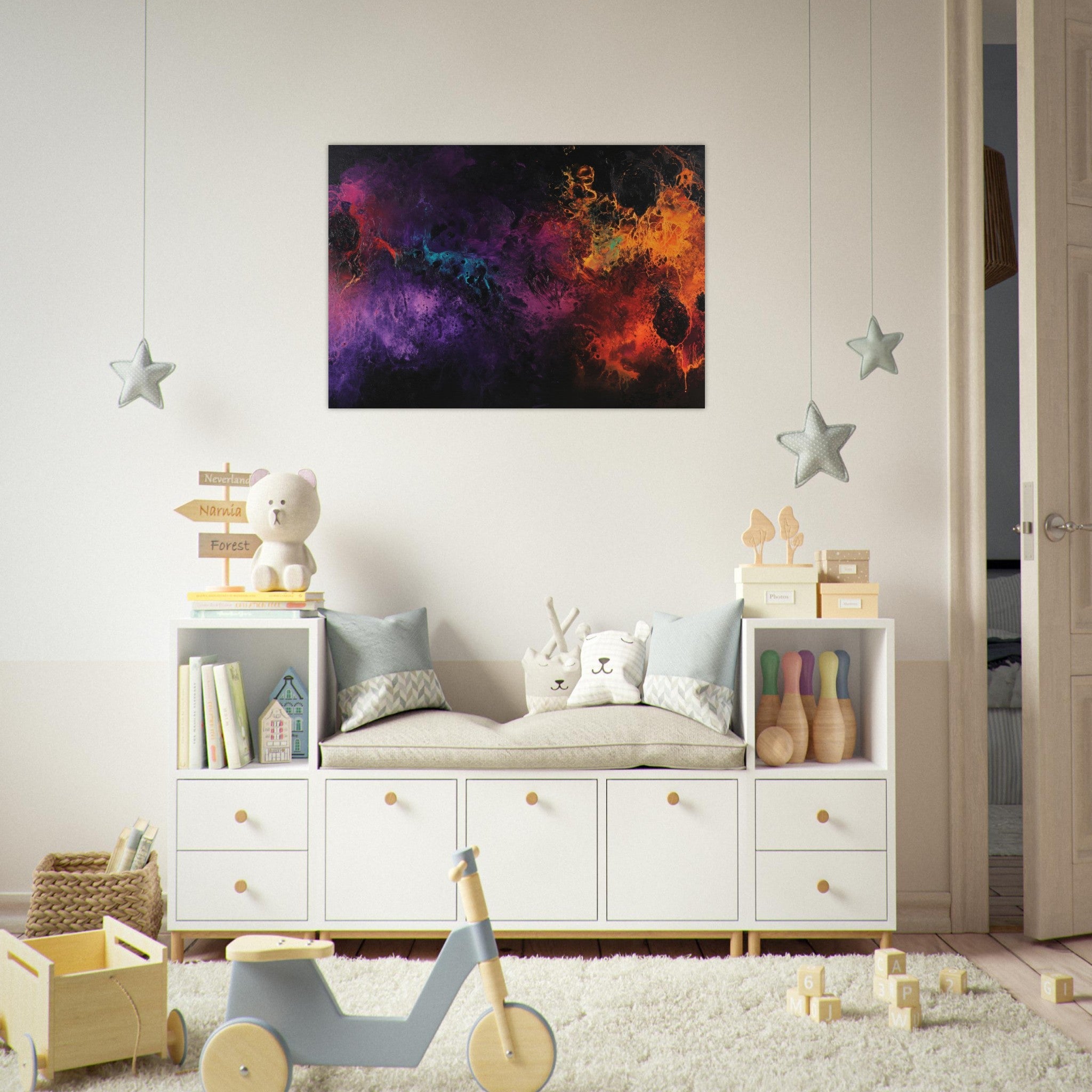 Aluminum Print Landscape - Chromatic Abyss A dark infinite void punctured 4 - Shop Ai Art WebShop - Digital Art online Store