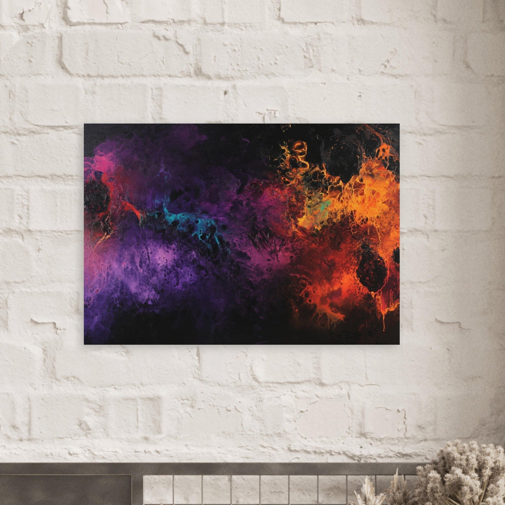Aluminum Print Landscape - Chromatic Abyss A dark infinite void punctured 4 - Shop Ai Art WebShop - Digital Art online Store