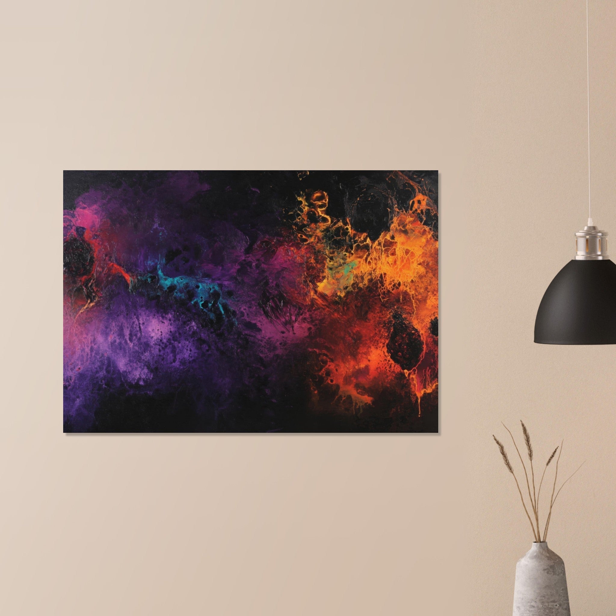 Aluminum Print Landscape - Chromatic Abyss A dark infinite void punctured 4 - Shop Ai Art WebShop - Digital Art online Store
