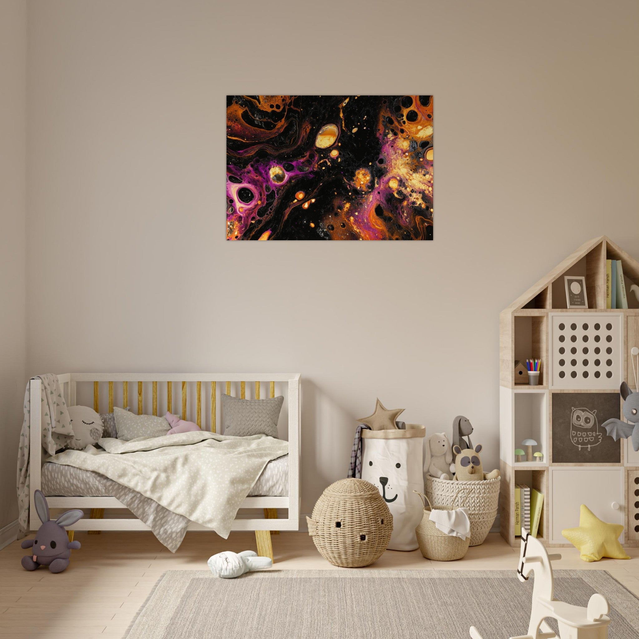 Aluminum Print Landscape - Chromatic Abyss A dark infinite void punctured 7 - Shop Ai Art WebShop - Digital Art online Store