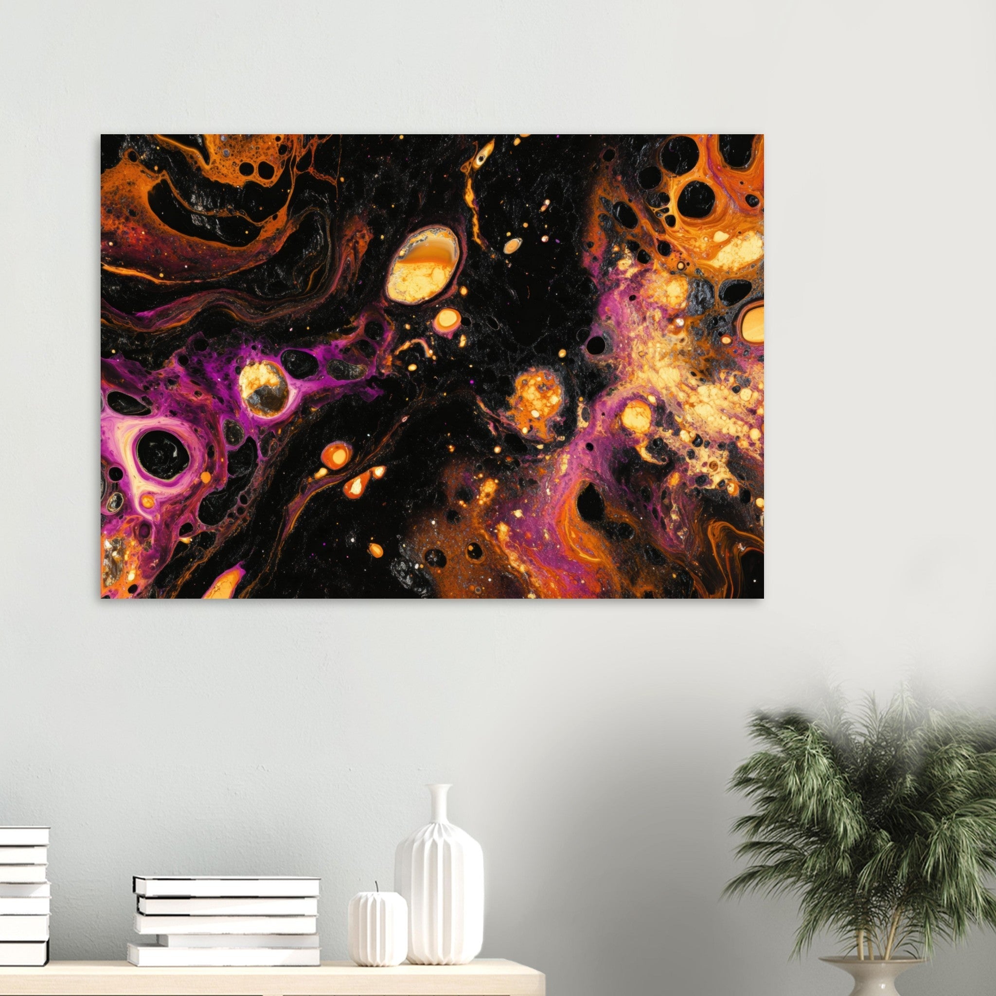 Aluminum Print Landscape - Chromatic Abyss A dark infinite void punctured 7 - Shop Ai Art WebShop - Digital Art online Store