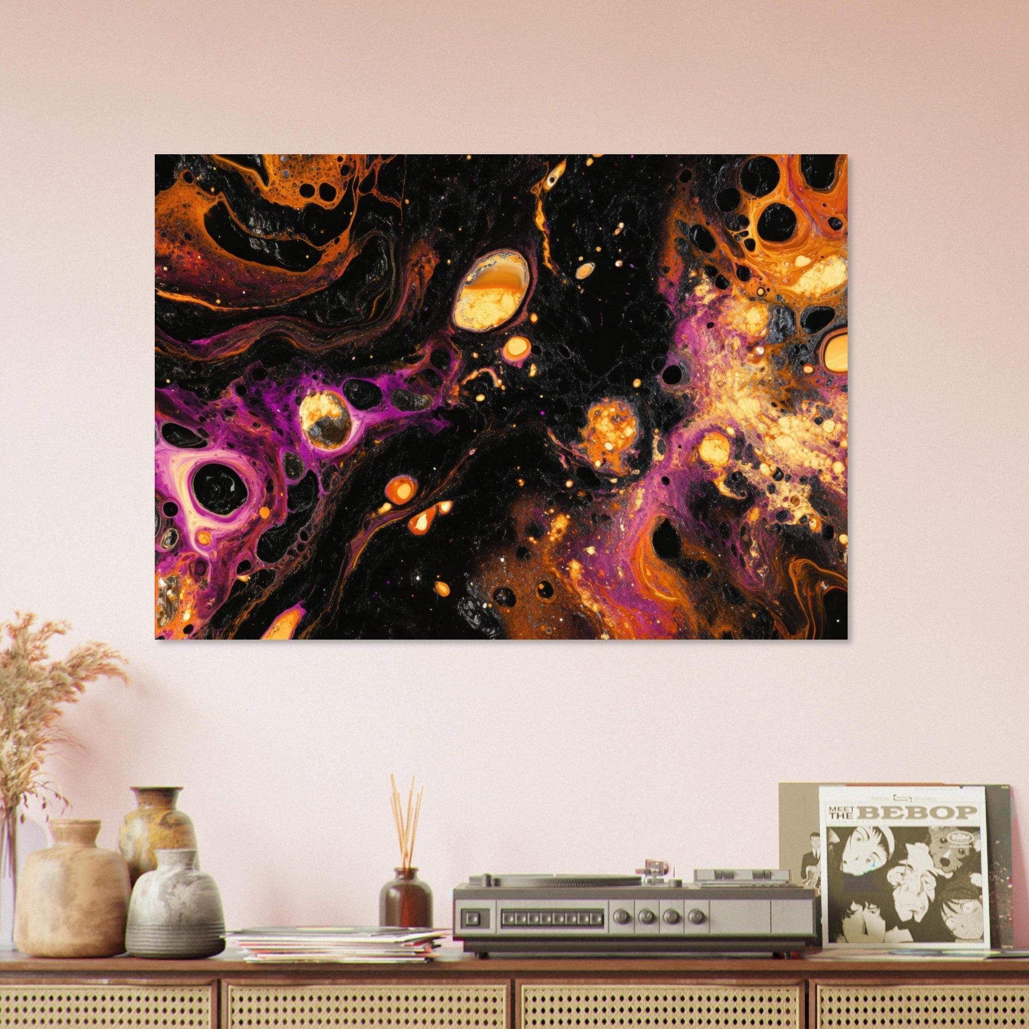 Aluminum Print Landscape - Chromatic Abyss A dark infinite void punctured 7 - Shop Ai Art WebShop - Digital Art online Store