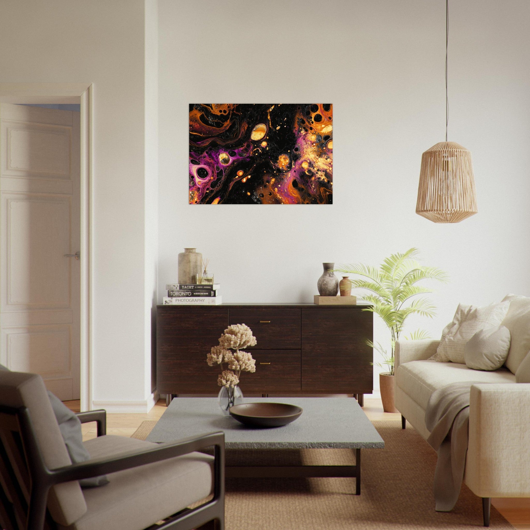 Aluminum Print Landscape - Chromatic Abyss A dark infinite void punctured 7 - Shop Ai Art WebShop - Digital Art online Store