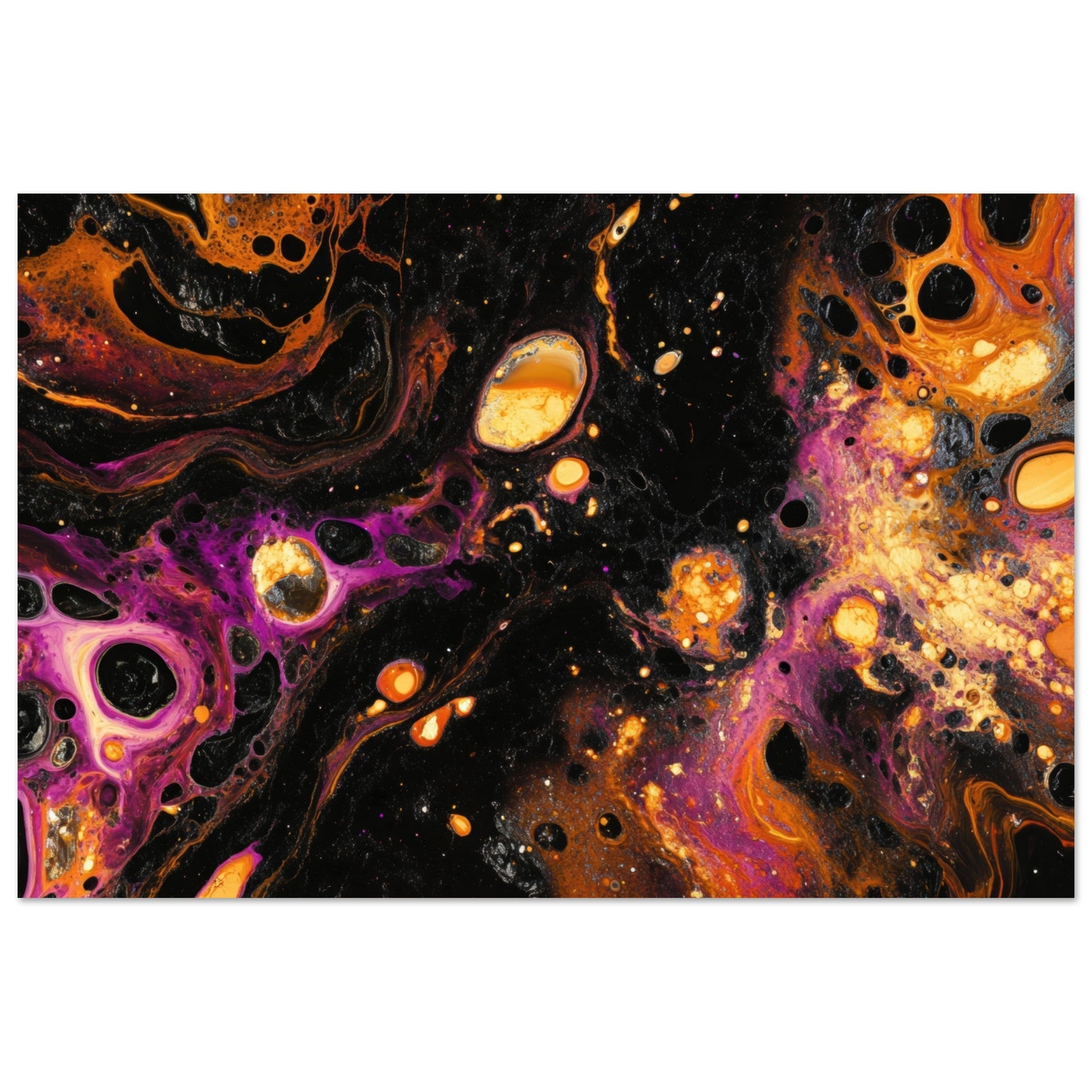 Aluminum Print Landscape - Chromatic Abyss A dark infinite void punctured 7 - Shop Ai Art WebShop - Digital Art online Store