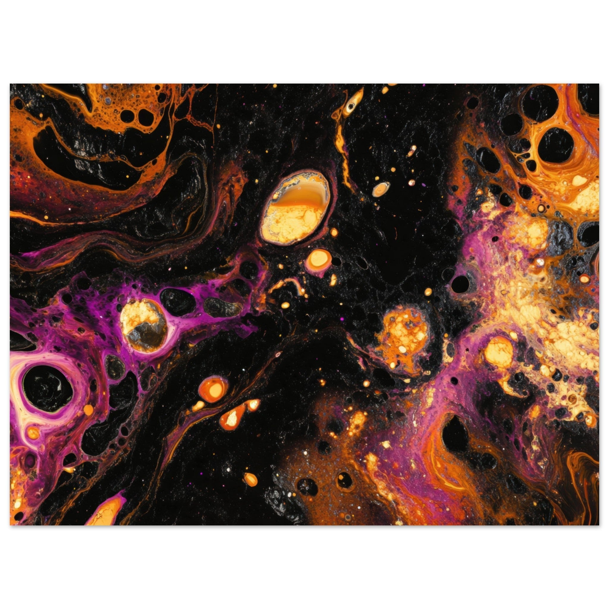 Aluminum Print Landscape - Chromatic Abyss A dark infinite void punctured 7 - Shop Ai Art WebShop - Digital Art online Store