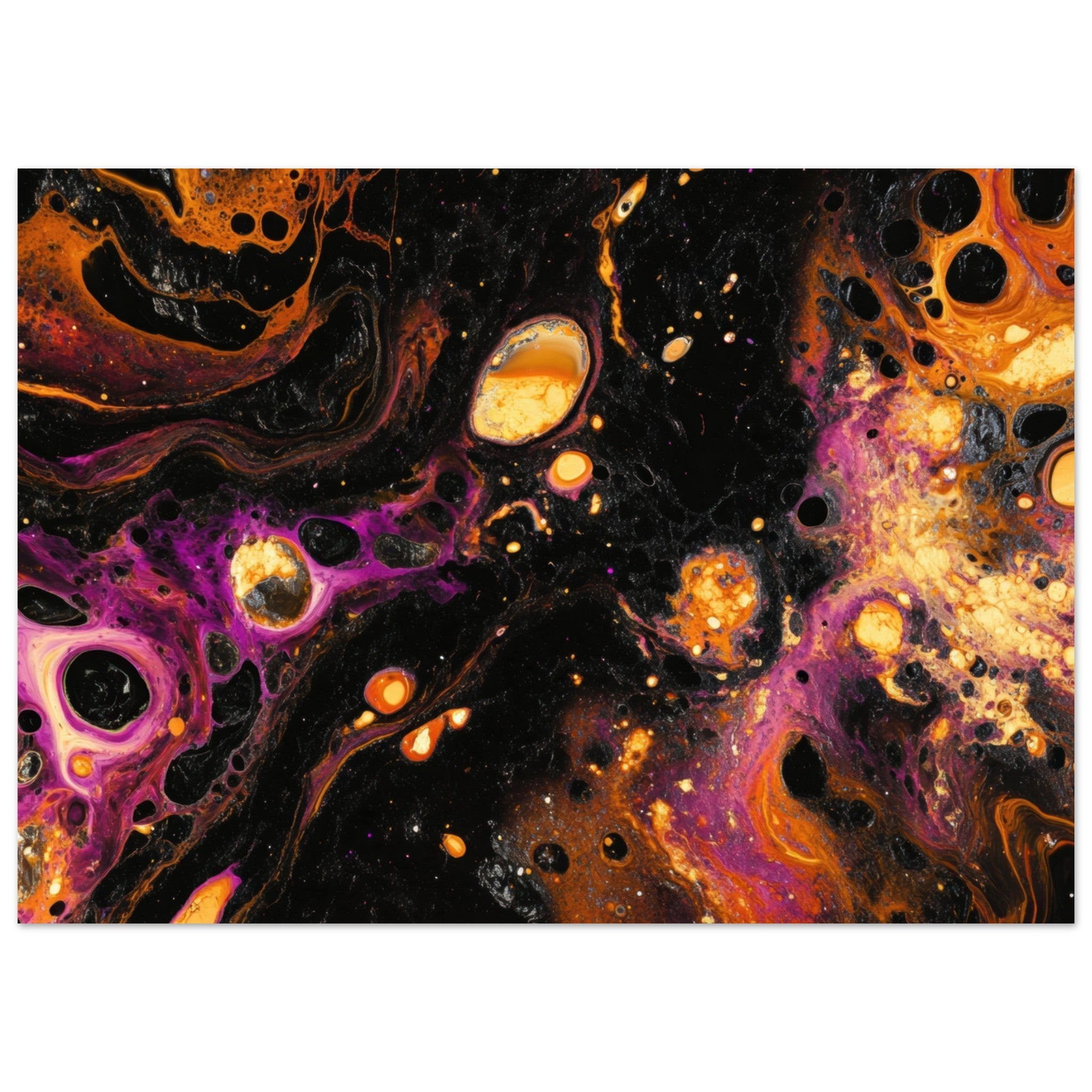 Aluminum Print Landscape - Chromatic Abyss A dark infinite void punctured 7 - Shop Ai Art WebShop - Digital Art online Store