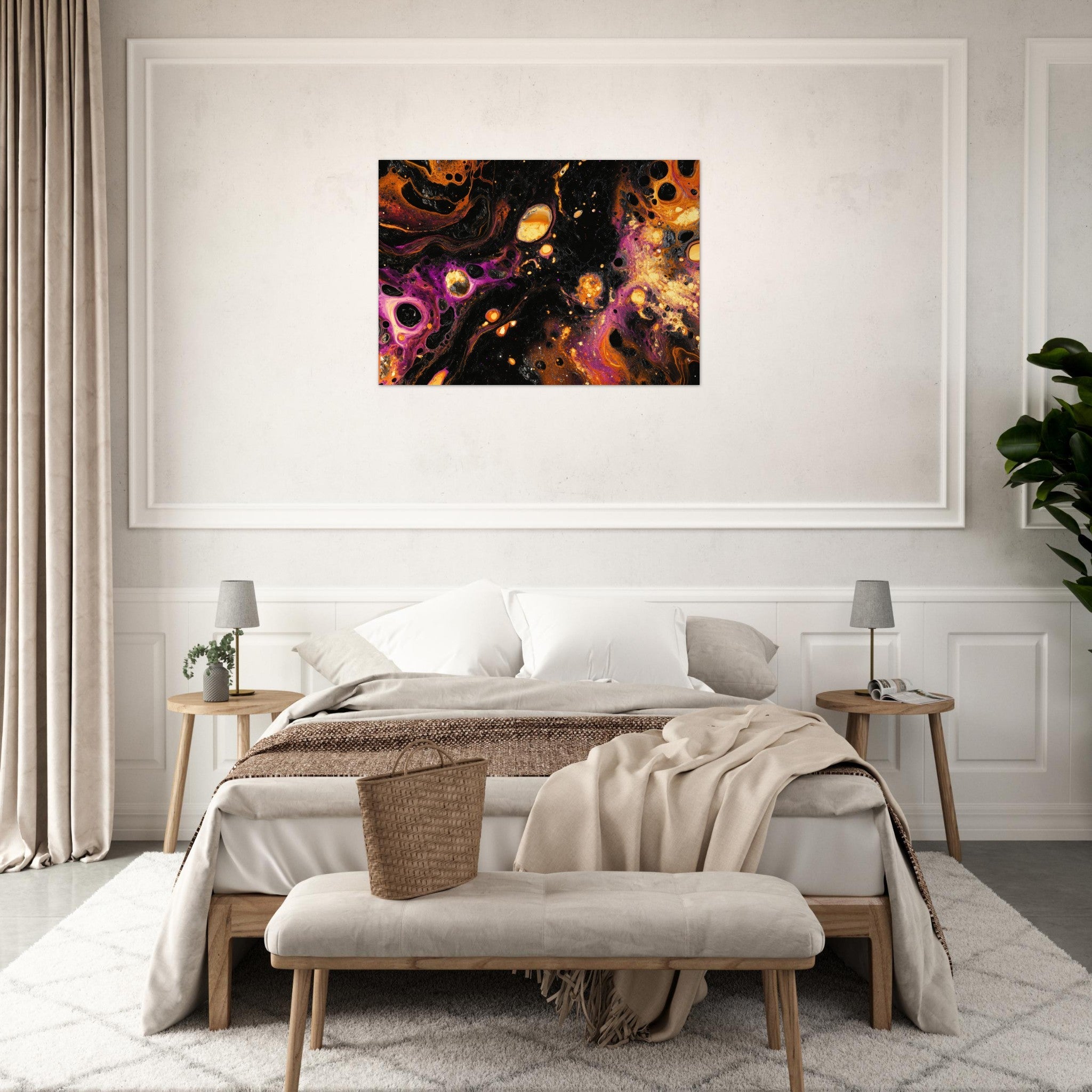 Aluminum Print Landscape - Chromatic Abyss A dark infinite void punctured 7 - Shop Ai Art WebShop - Digital Art online Store