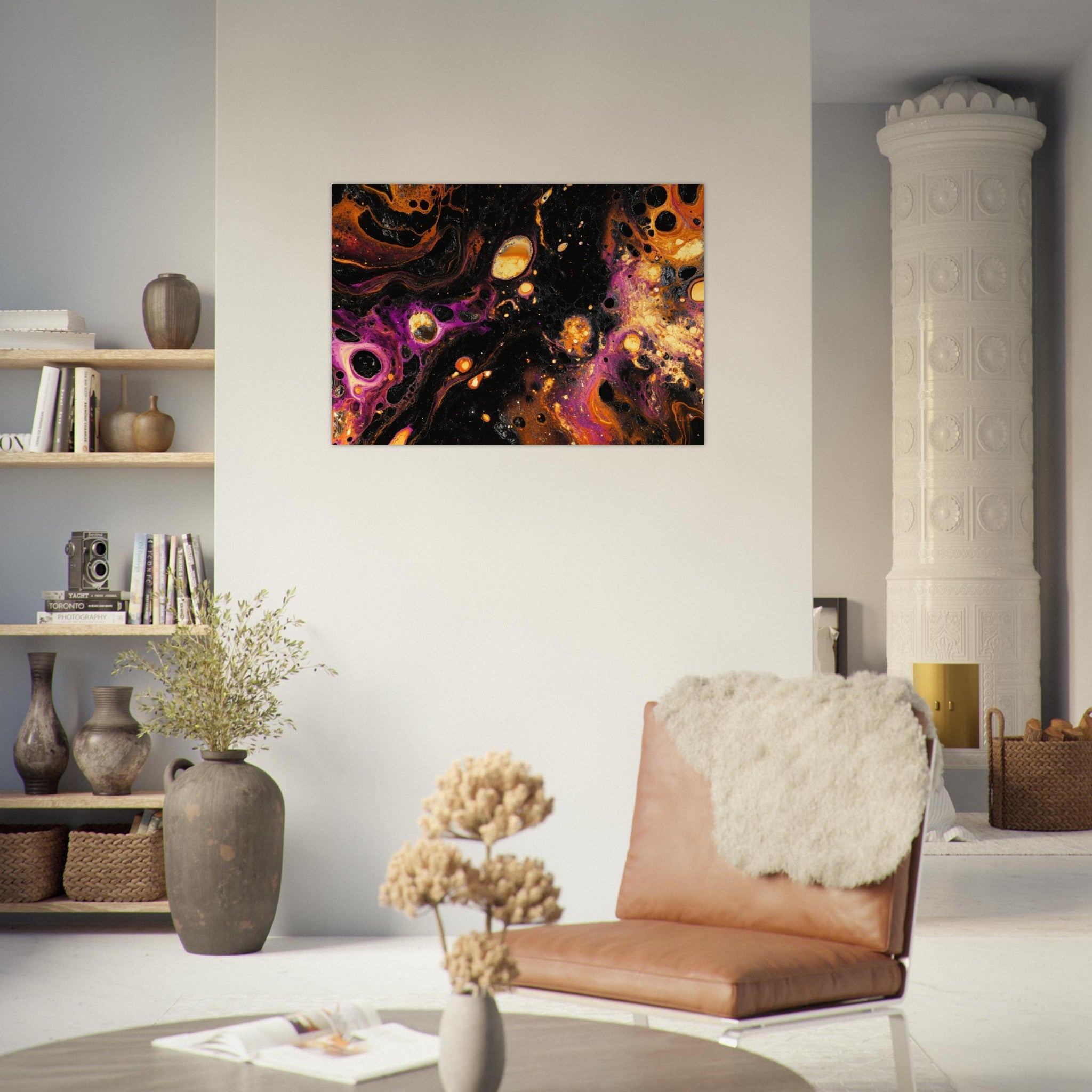 Aluminum Print Landscape - Chromatic Abyss A dark infinite void punctured 7 - Shop Ai Art WebShop - Digital Art online Store