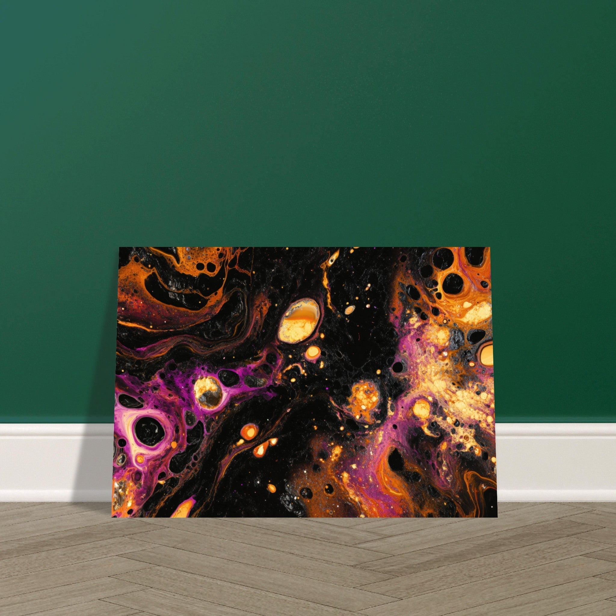 Aluminum Print Landscape - Chromatic Abyss A dark infinite void punctured 7 - Shop Ai Art WebShop - Digital Art online Store