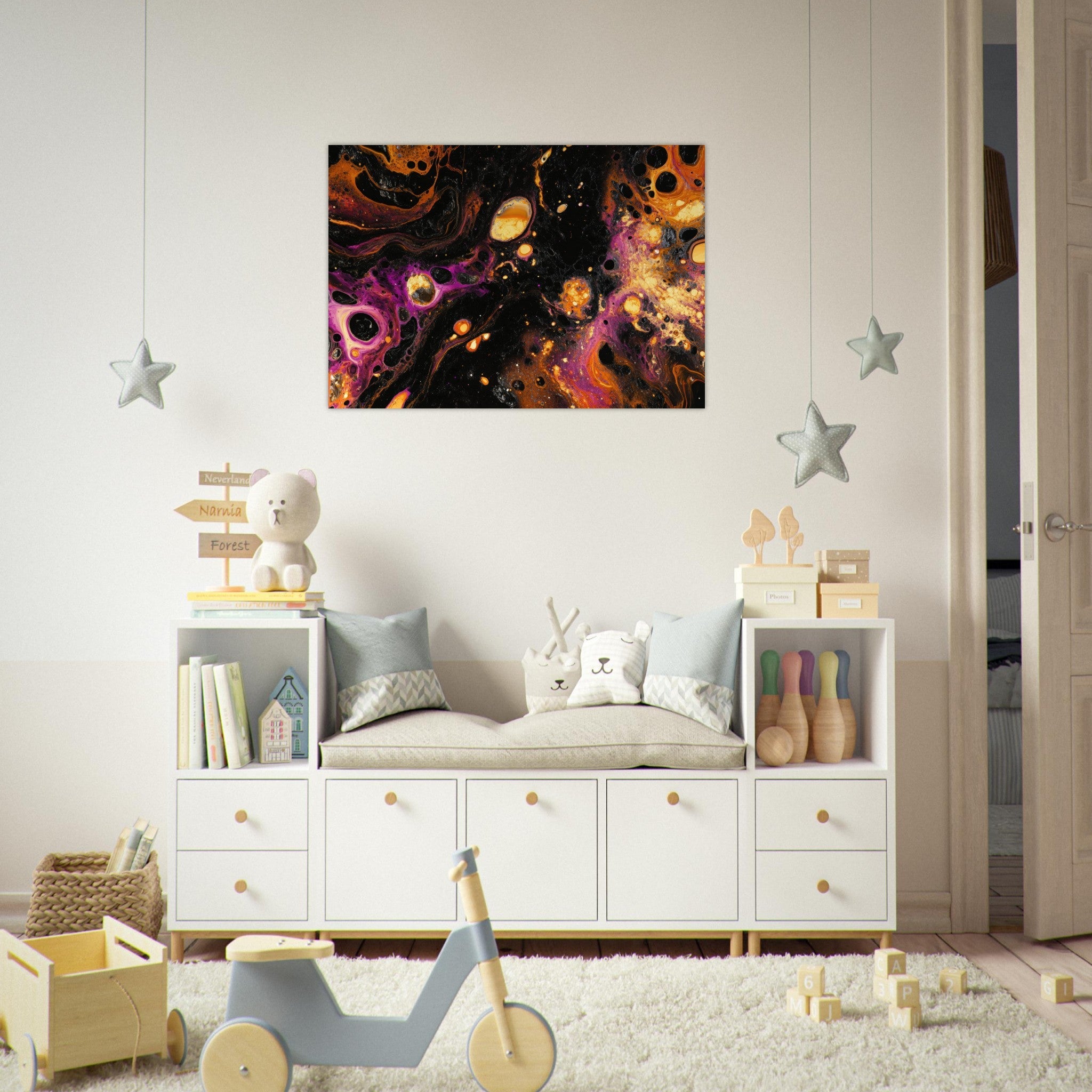Aluminum Print Landscape - Chromatic Abyss A dark infinite void punctured 7 - Shop Ai Art WebShop - Digital Art online Store
