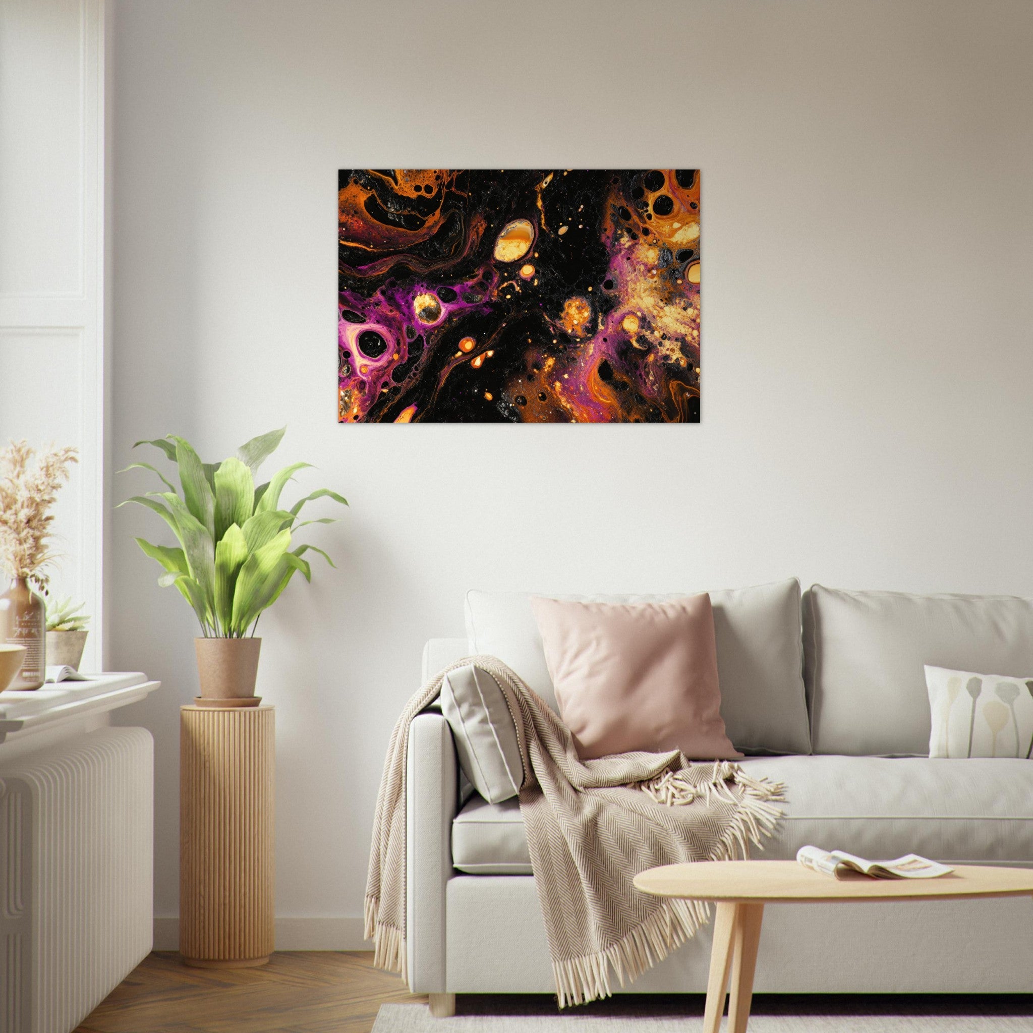 Aluminum Print Landscape - Chromatic Abyss A dark infinite void punctured 7 - Shop Ai Art WebShop - Digital Art online Store