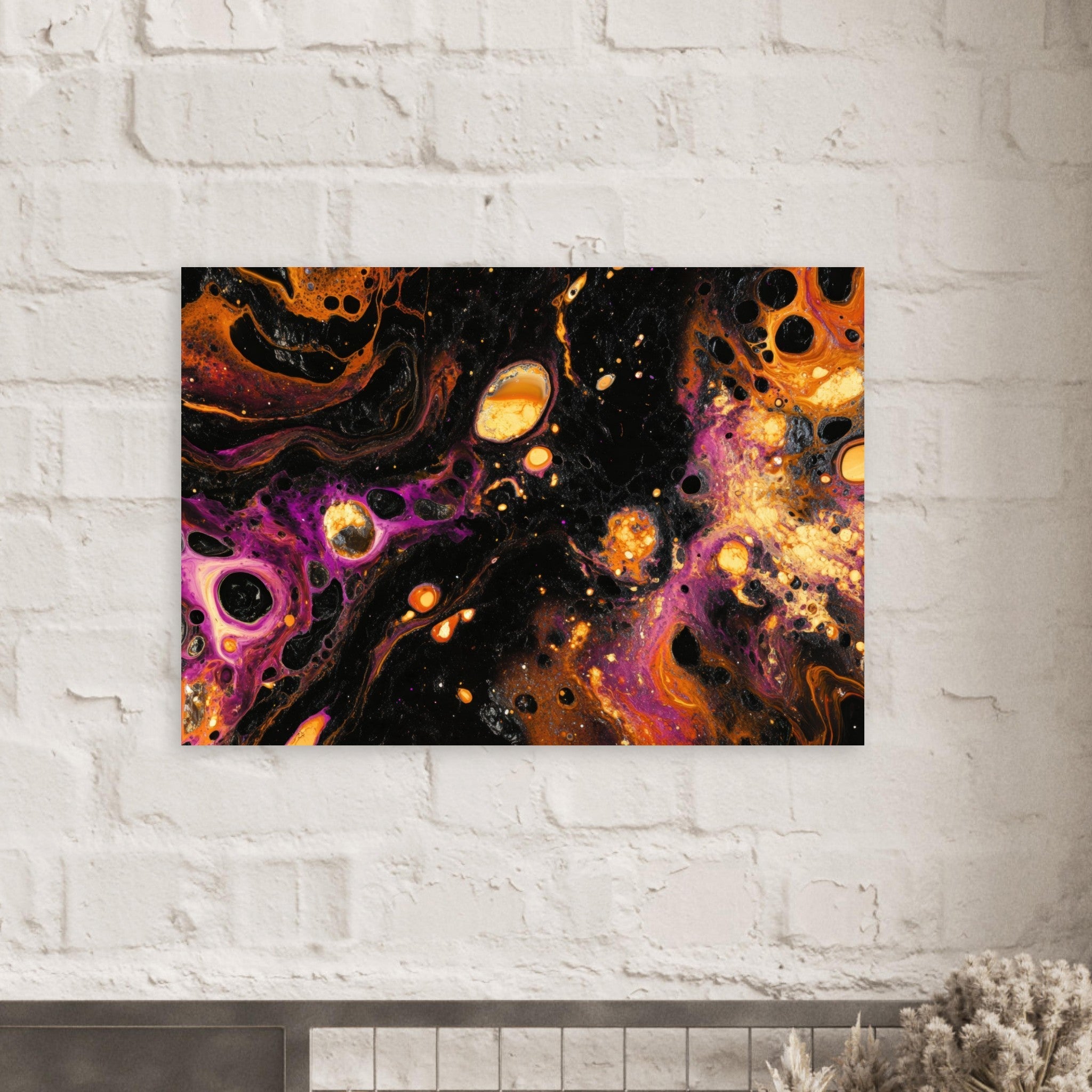 Aluminum Print Landscape - Chromatic Abyss A dark infinite void punctured 7 - Shop Ai Art WebShop - Digital Art online Store