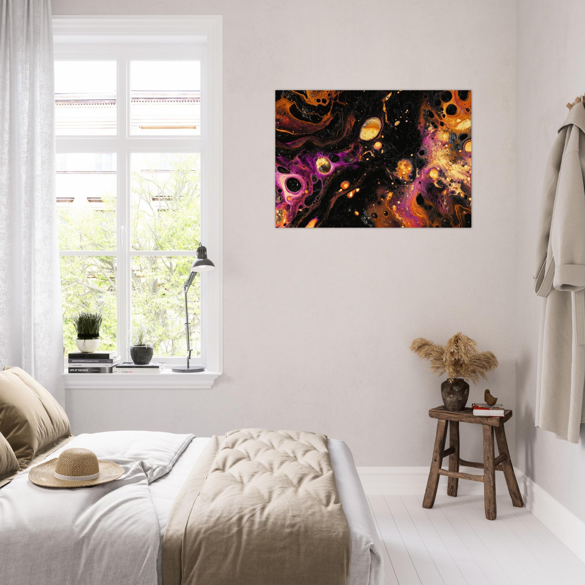 Aluminum Print Landscape - Chromatic Abyss A dark infinite void punctured 7 - Shop Ai Art WebShop - Digital Art online Store