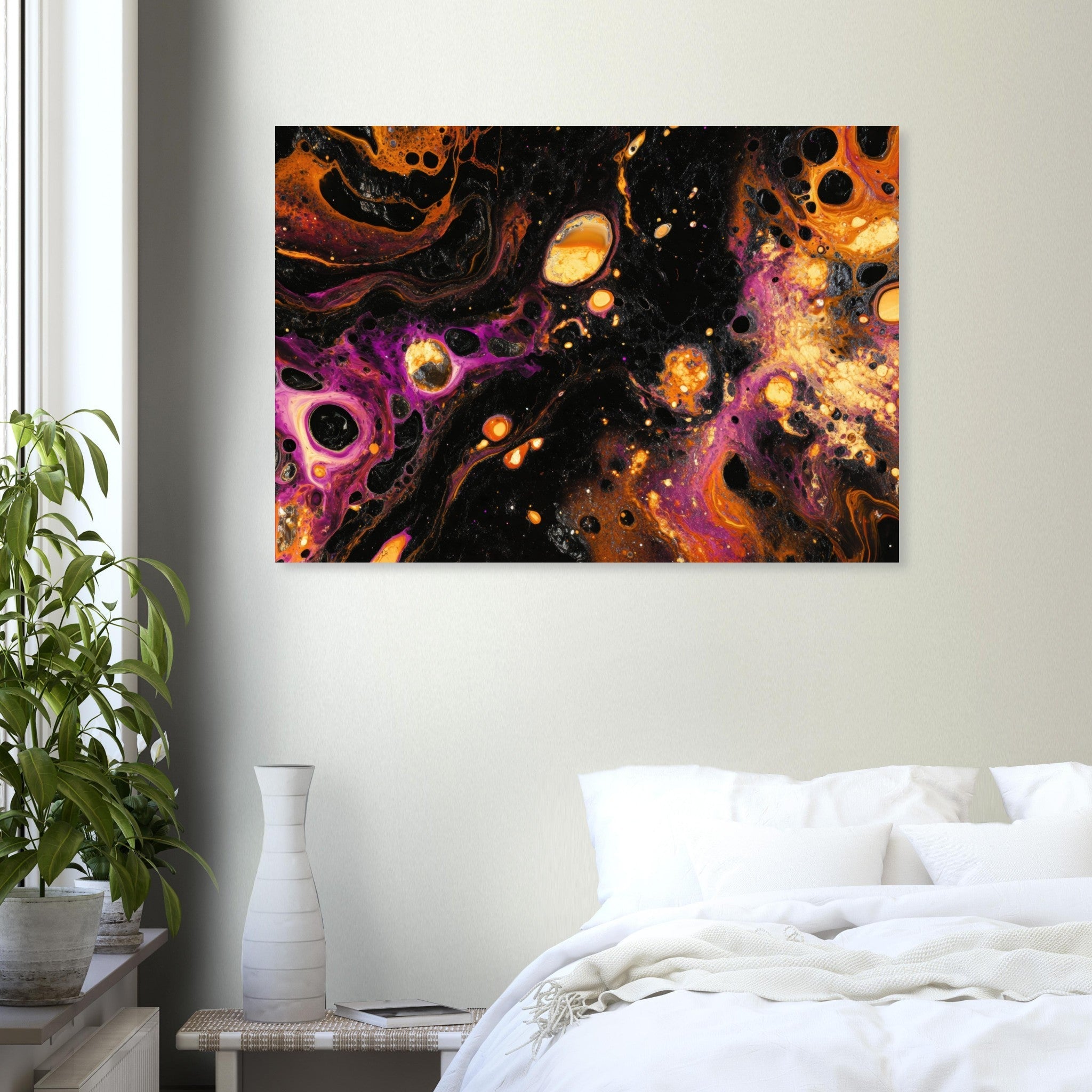 Aluminum Print Landscape - Chromatic Abyss A dark infinite void punctured 7 - Shop Ai Art WebShop - Digital Art online Store