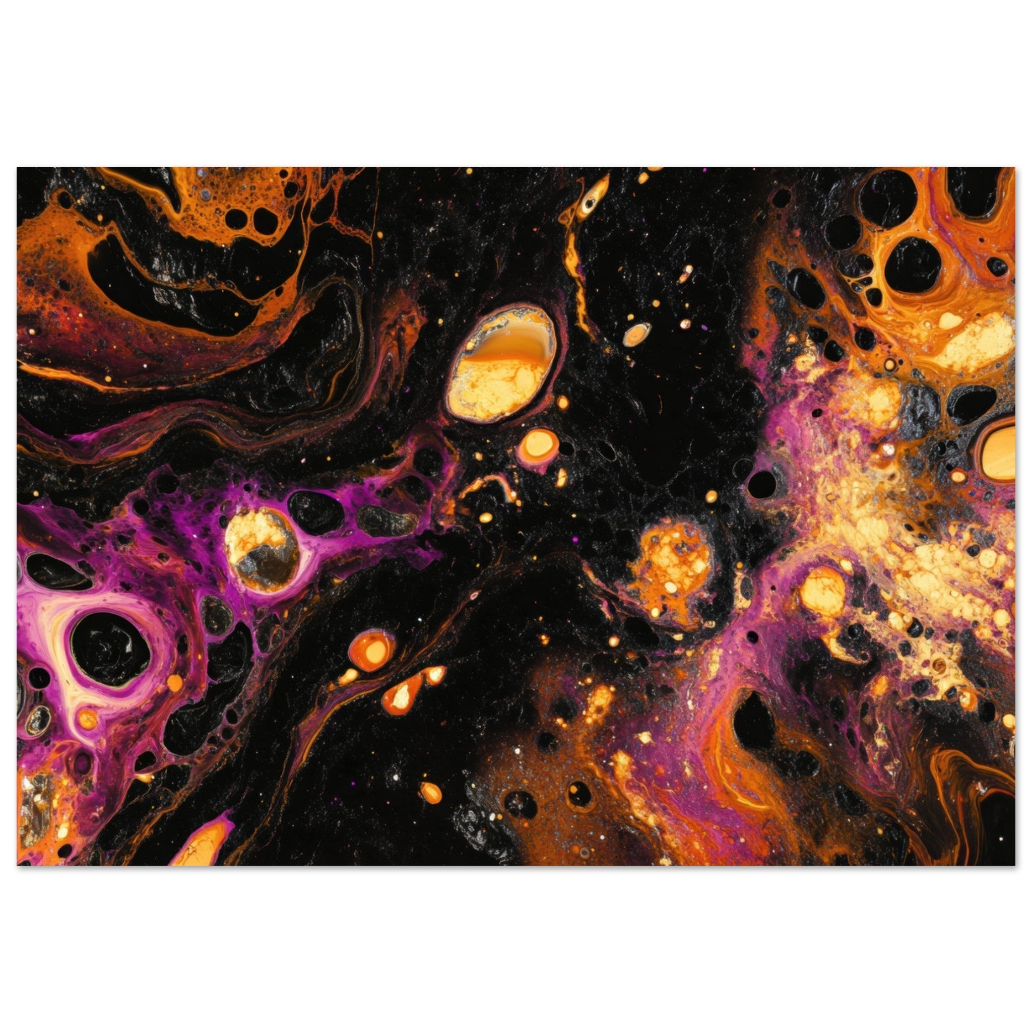 Aluminum Print Landscape - Chromatic Abyss A dark infinite void punctured 7 - Shop Ai Art WebShop - Digital Art online Store