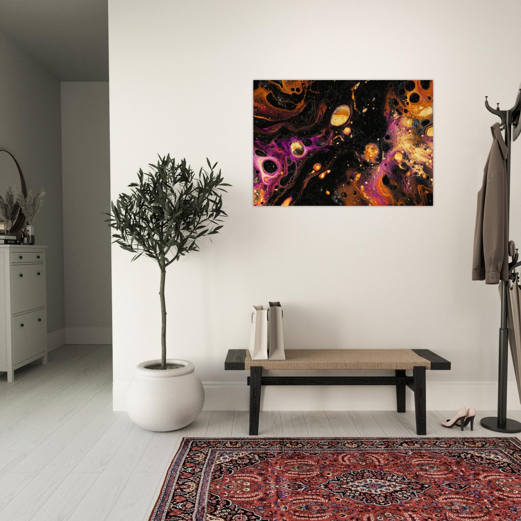 Aluminum Print Landscape - Chromatic Abyss A dark infinite void punctured 7 - Shop Ai Art WebShop - Digital Art online Store