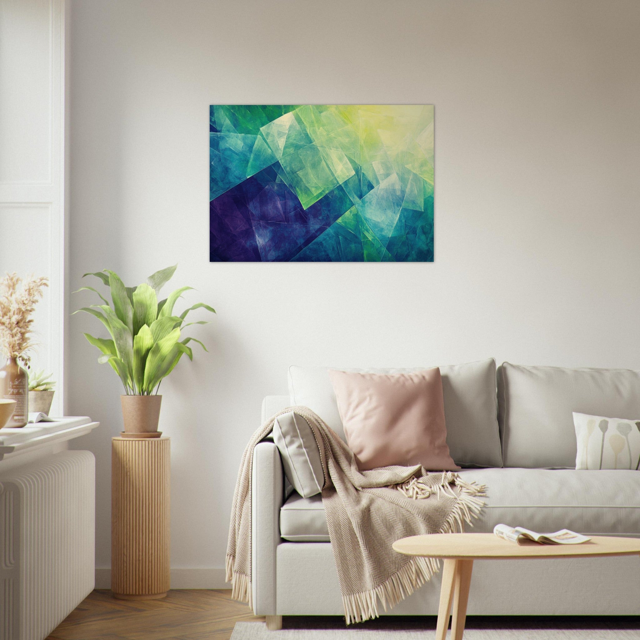 Aluminum Print Landscape - Fractured Realities Shattered geometric patterns - Shop Ai Art WebShop - Digital Art online Store