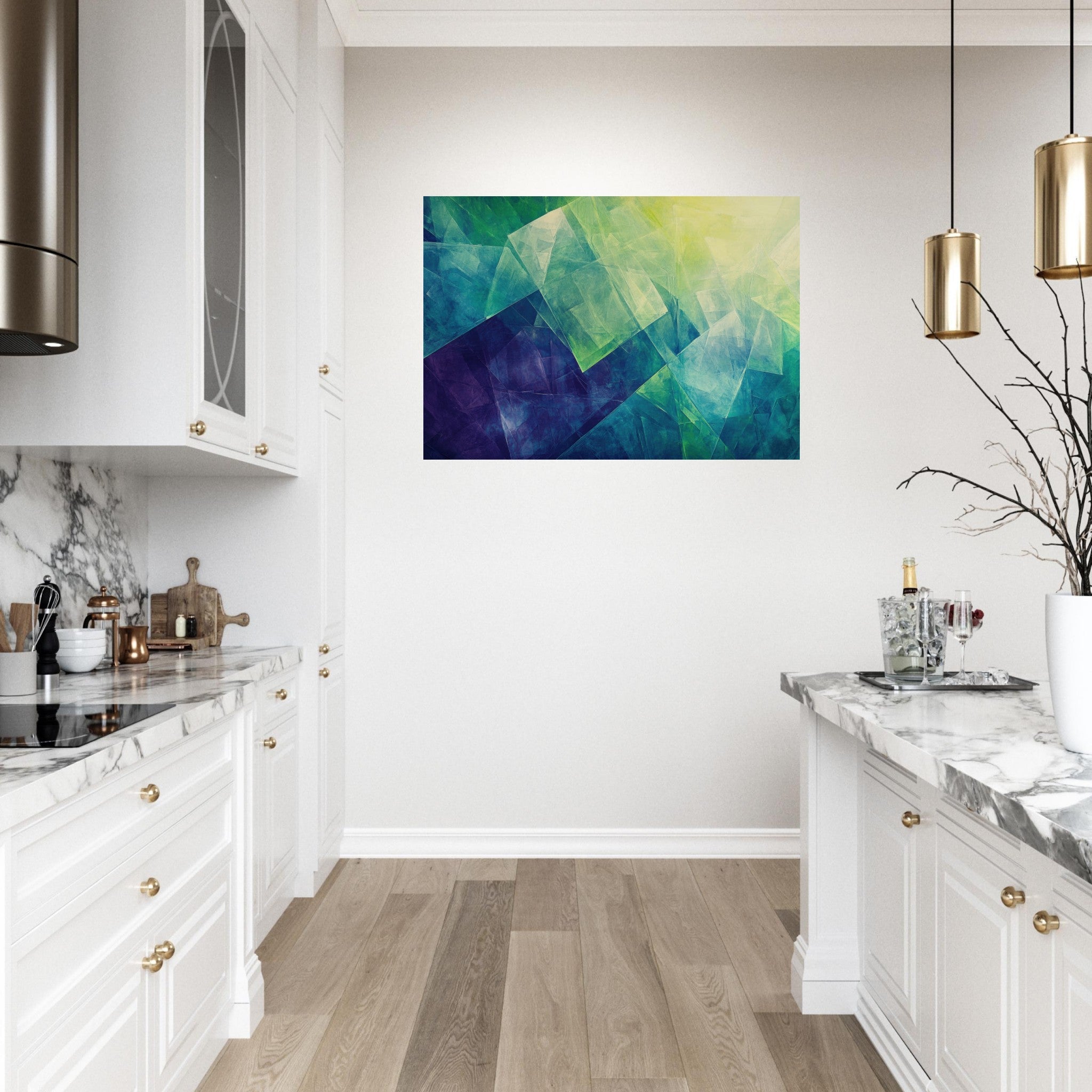 Aluminum Print Landscape - Fractured Realities Shattered geometric patterns - Shop Ai Art WebShop - Digital Art online Store