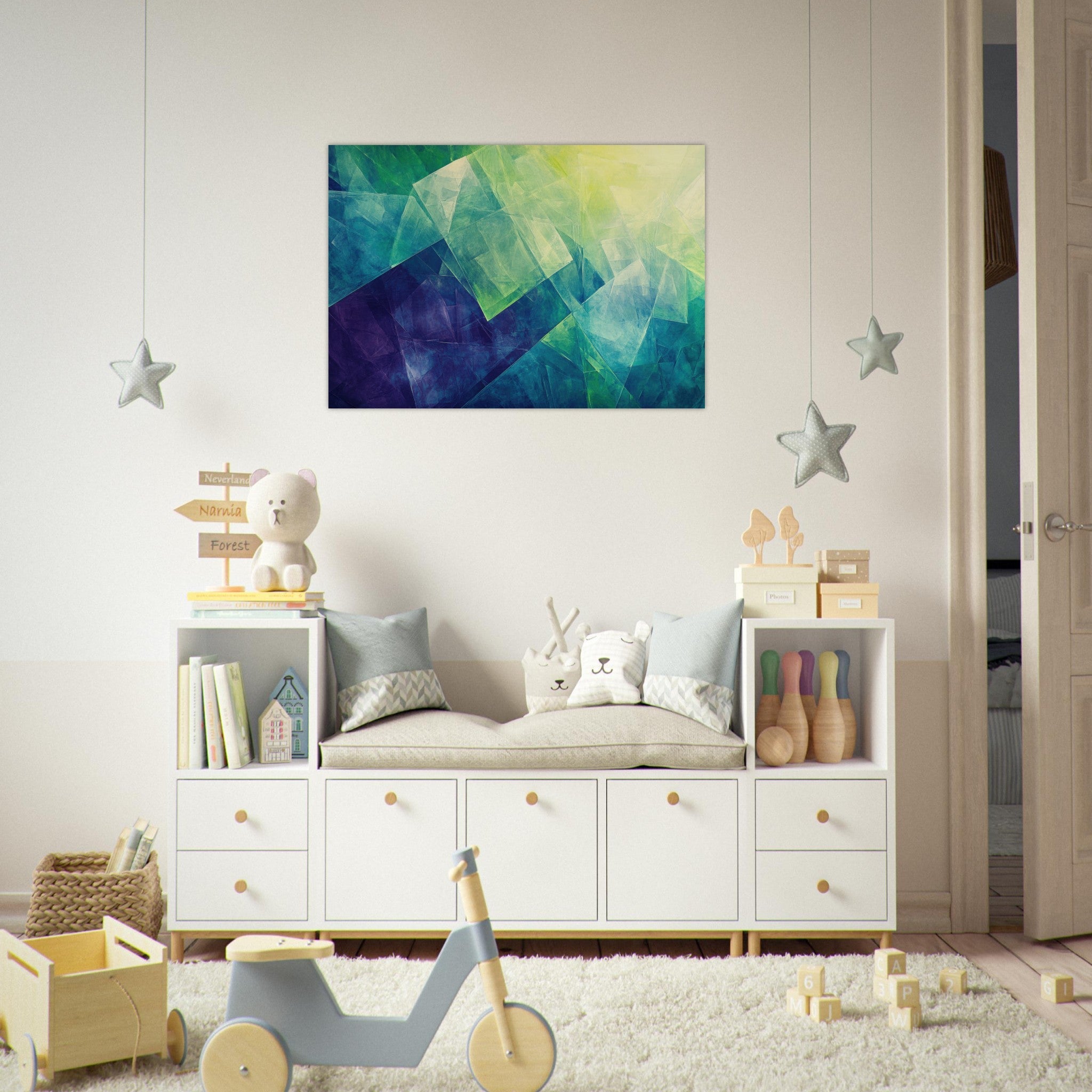 Aluminum Print Landscape - Fractured Realities Shattered geometric patterns - Shop Ai Art WebShop - Digital Art online Store