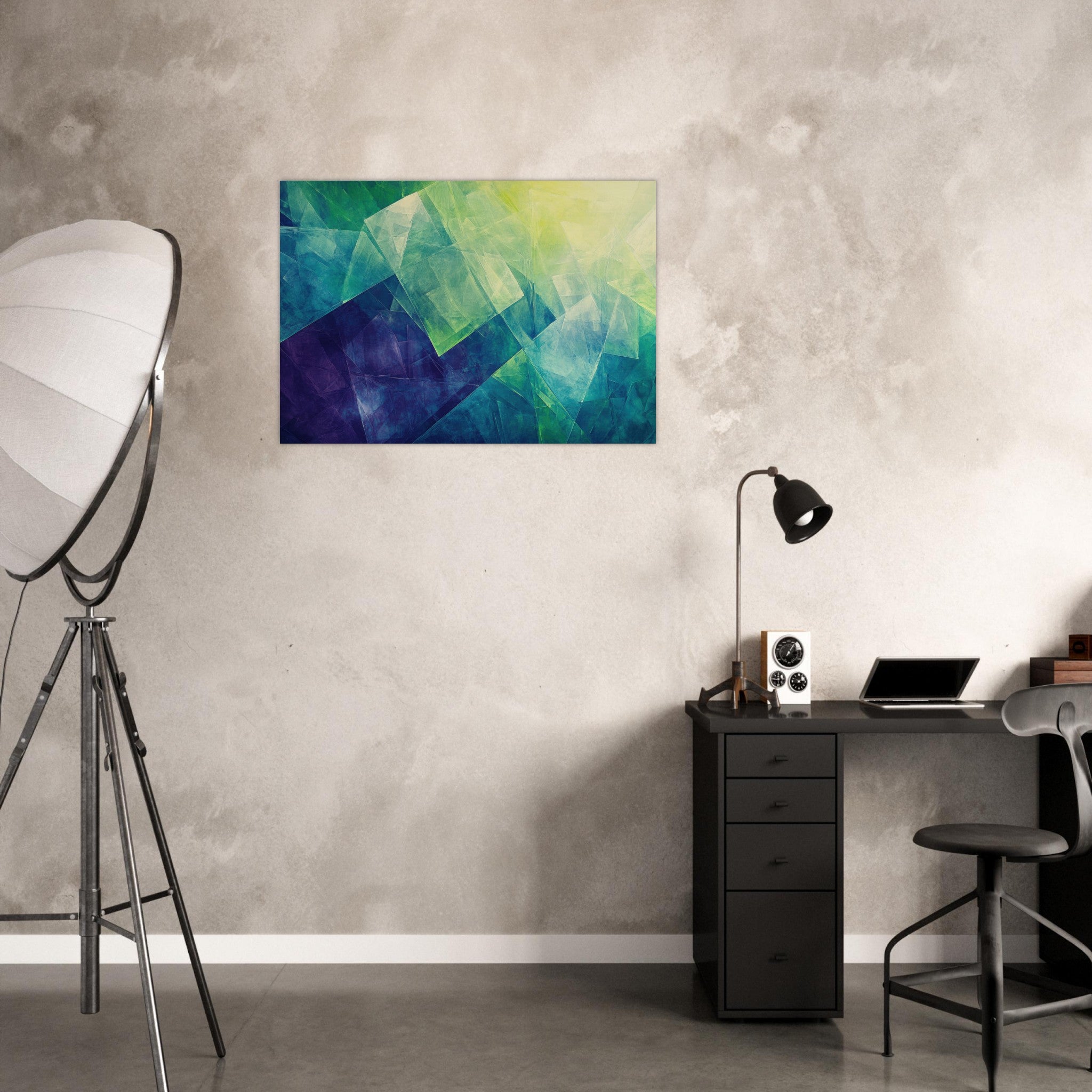 Aluminum Print Landscape - Fractured Realities Shattered geometric patterns - Shop Ai Art WebShop - Digital Art online Store