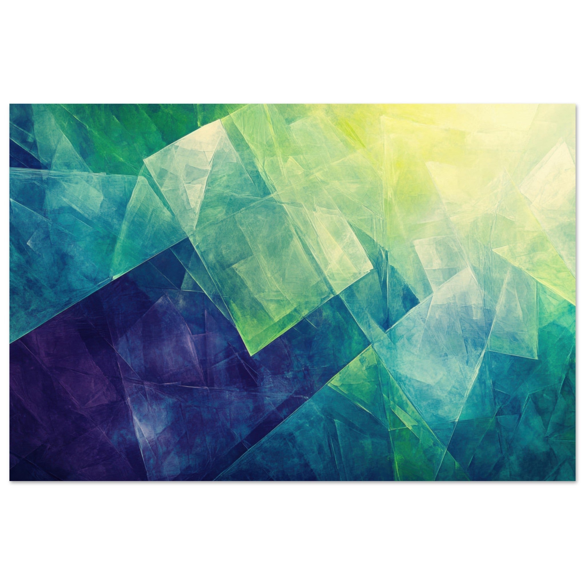 Aluminum Print Landscape - Fractured Realities Shattered geometric patterns - Shop Ai Art WebShop - Digital Art online Store