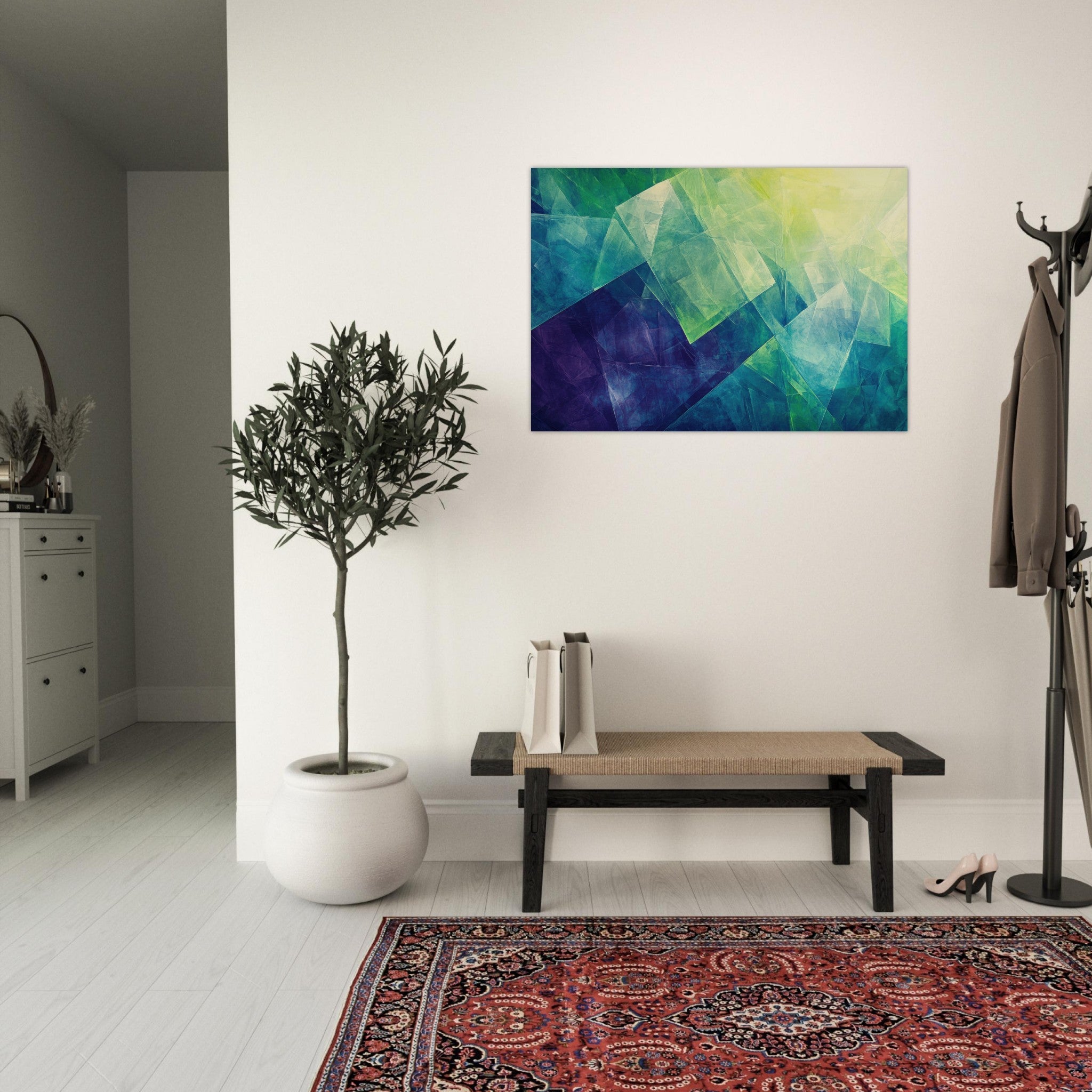 Aluminum Print Landscape - Fractured Realities Shattered geometric patterns - Shop Ai Art WebShop - Digital Art online Store