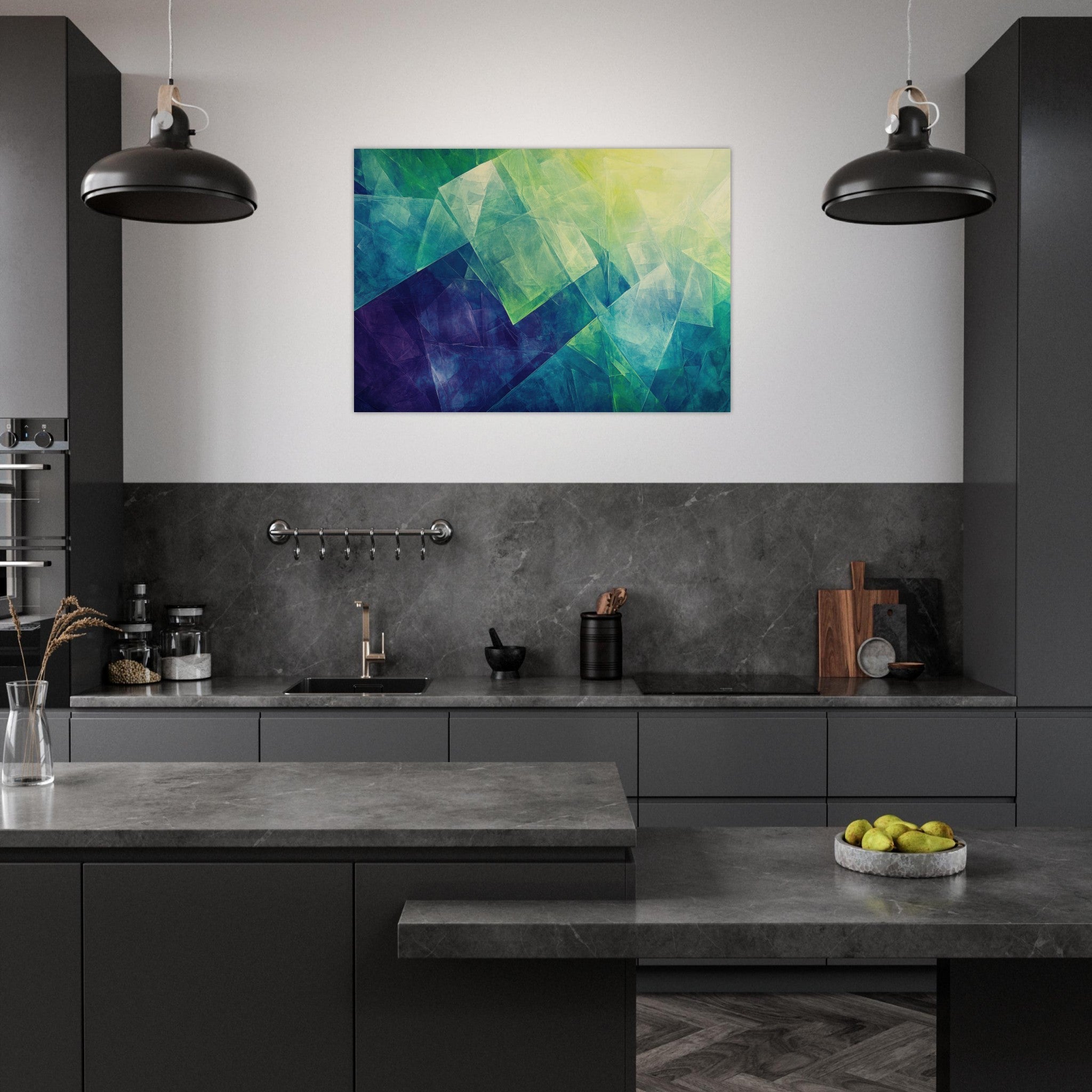 Aluminum Print Landscape - Fractured Realities Shattered geometric patterns - Shop Ai Art WebShop - Digital Art online Store