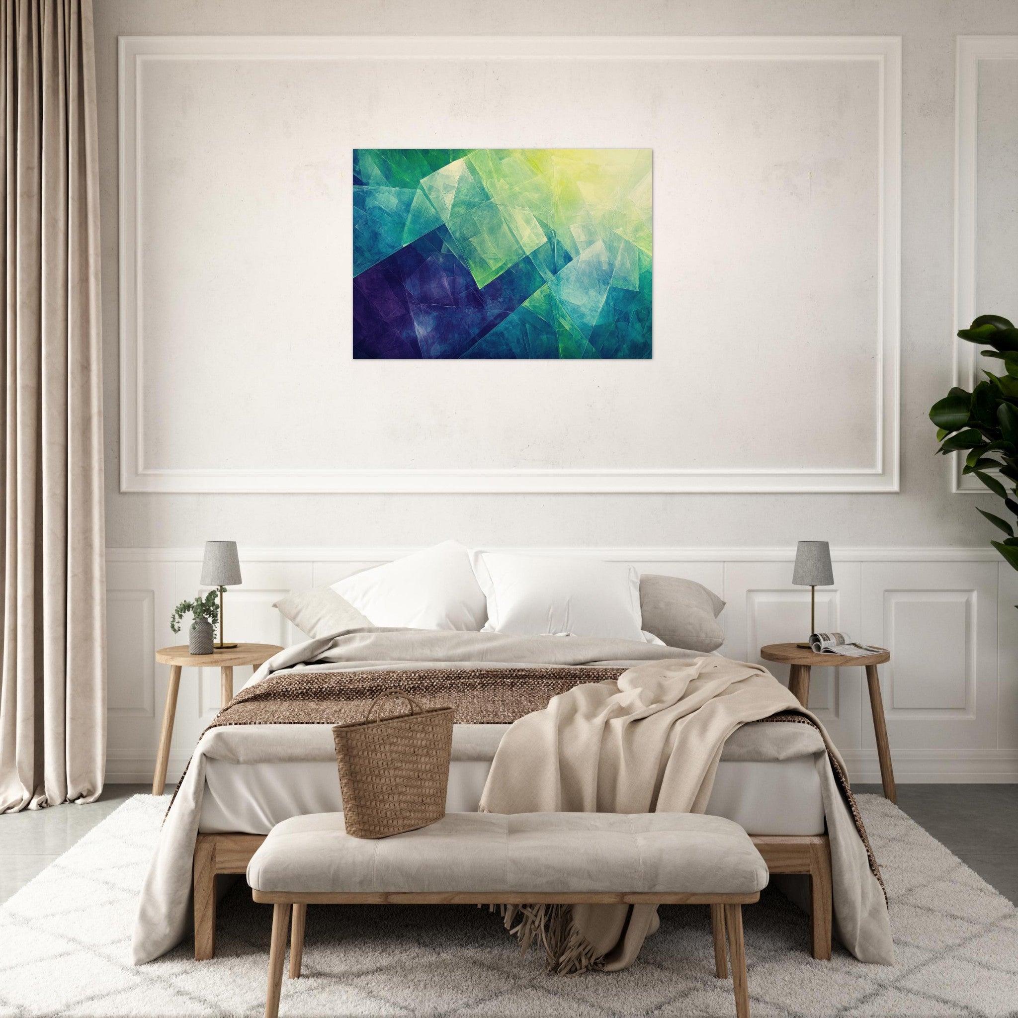 Aluminum Print Landscape - Fractured Realities Shattered geometric patterns - Shop Ai Art WebShop - Digital Art online Store