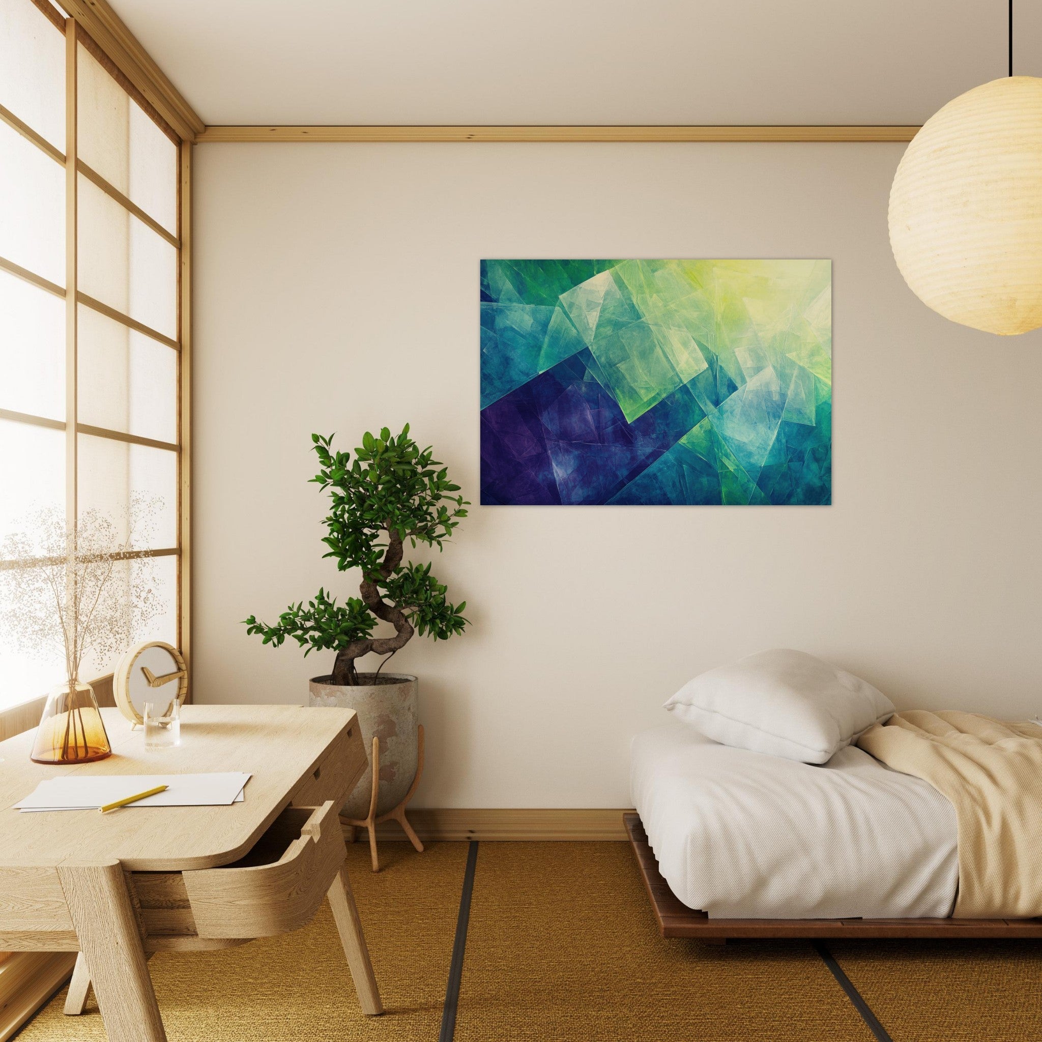 Aluminum Print Landscape - Fractured Realities Shattered geometric patterns - Shop Ai Art WebShop - Digital Art online Store