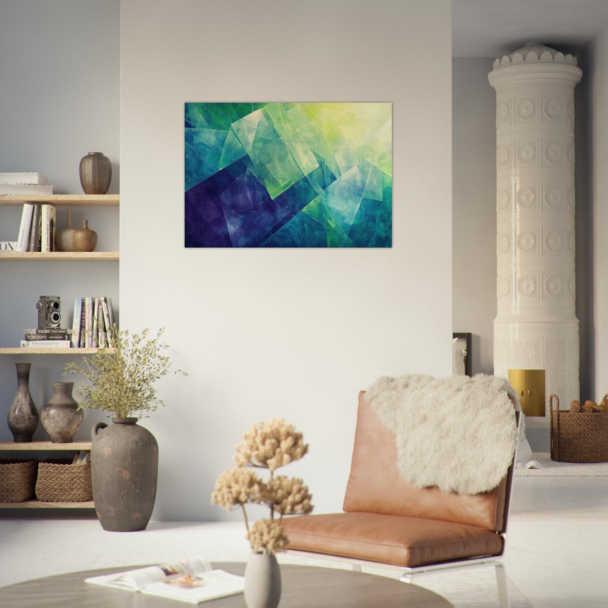 Aluminum Print Landscape - Fractured Realities Shattered geometric patterns - Shop Ai Art WebShop - Digital Art online Store