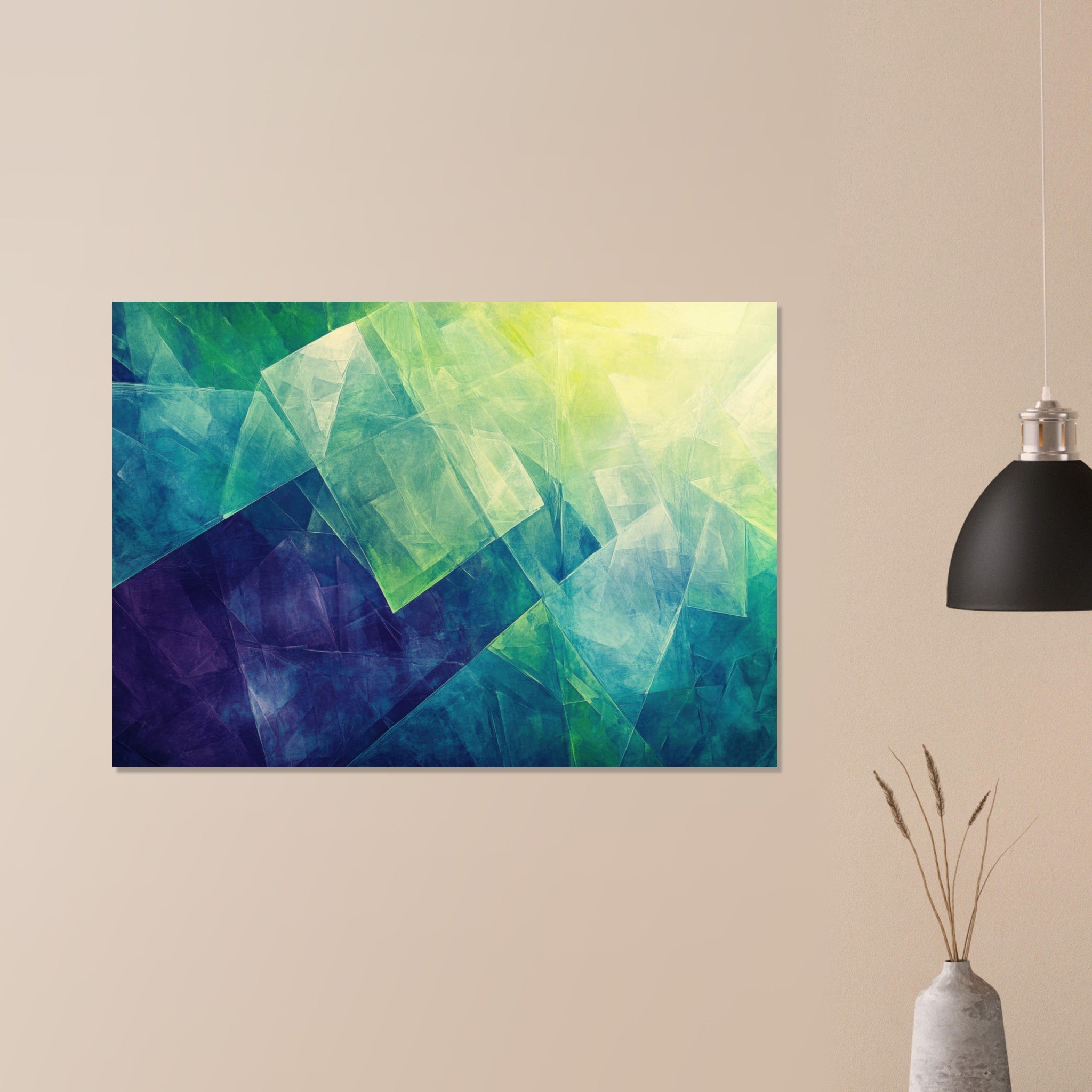 Aluminum Print Landscape - Fractured Realities Shattered geometric patterns - Shop Ai Art WebShop - Digital Art online Store