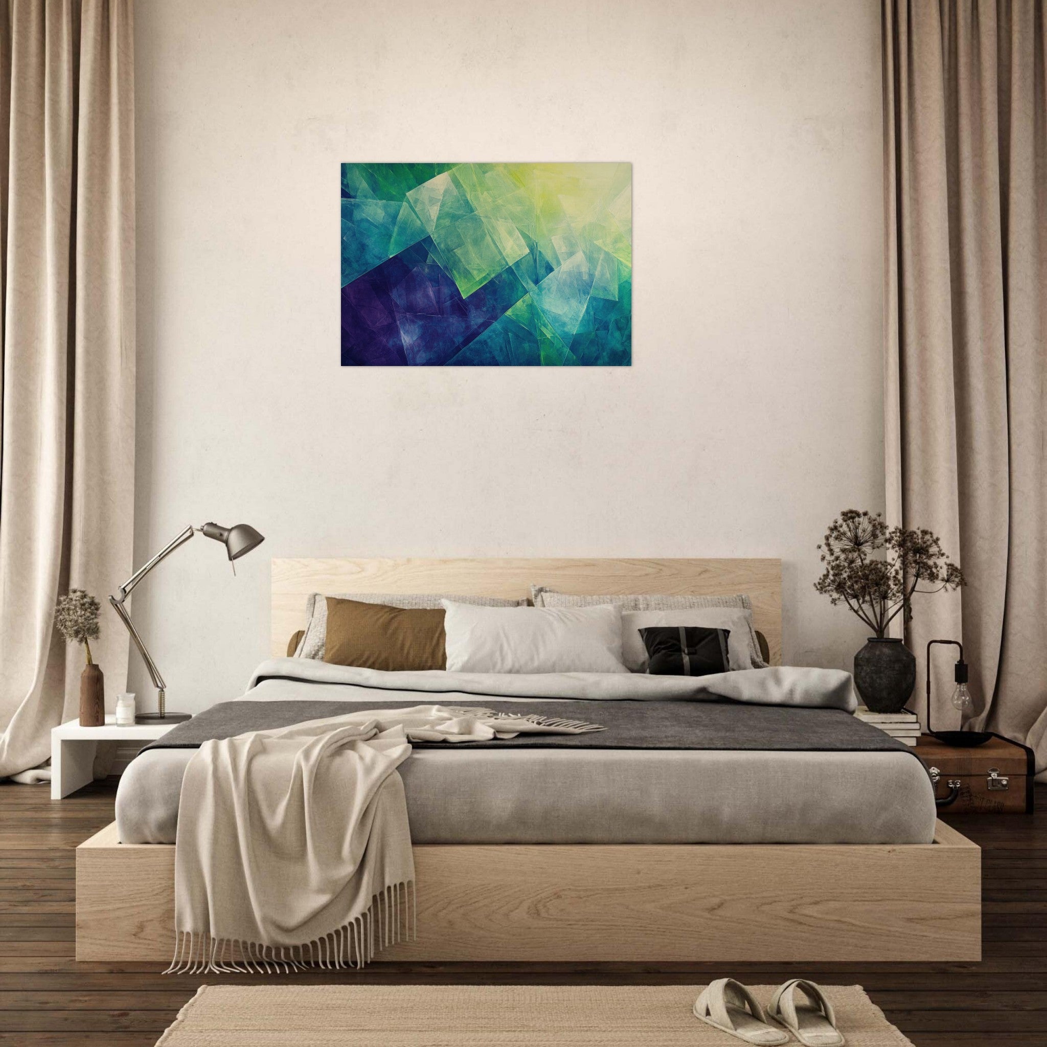Aluminum Print Landscape - Fractured Realities Shattered geometric patterns - Shop Ai Art WebShop - Digital Art online Store