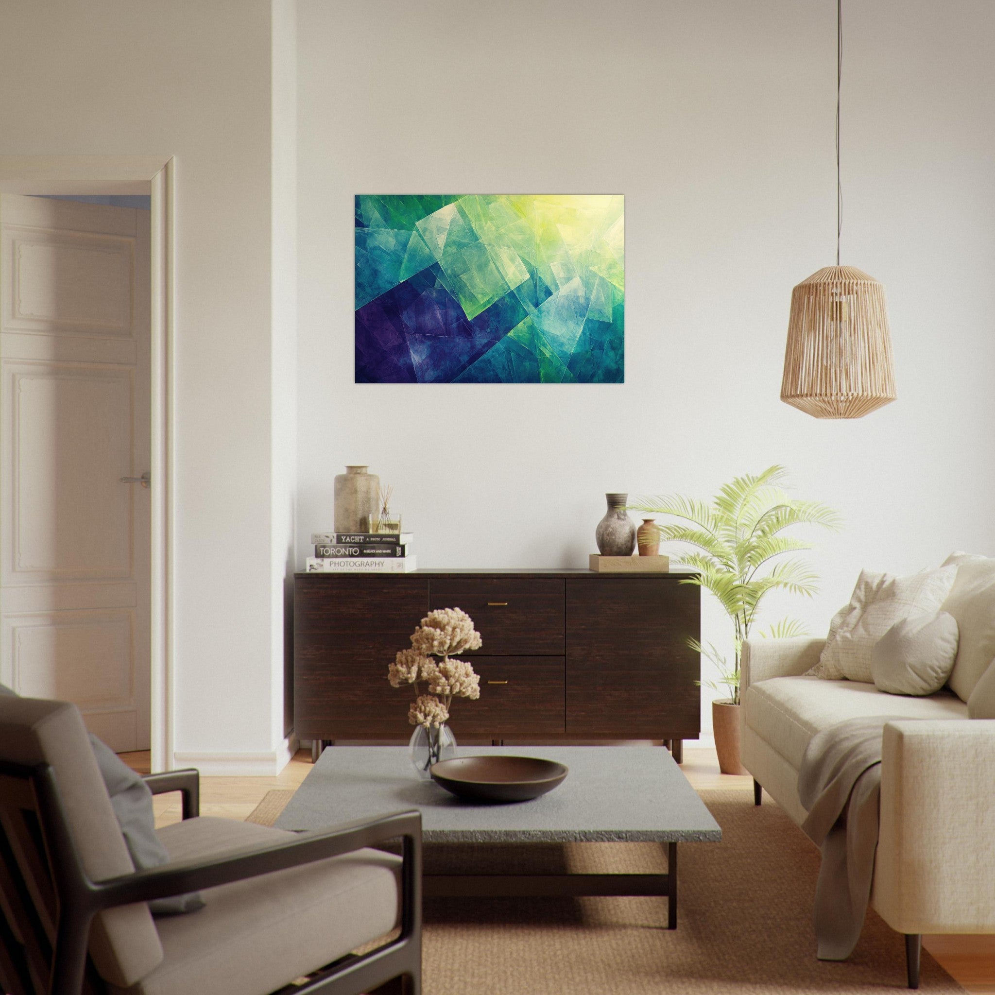 Aluminum Print Landscape - Fractured Realities Shattered geometric patterns - Shop Ai Art WebShop - Digital Art online Store