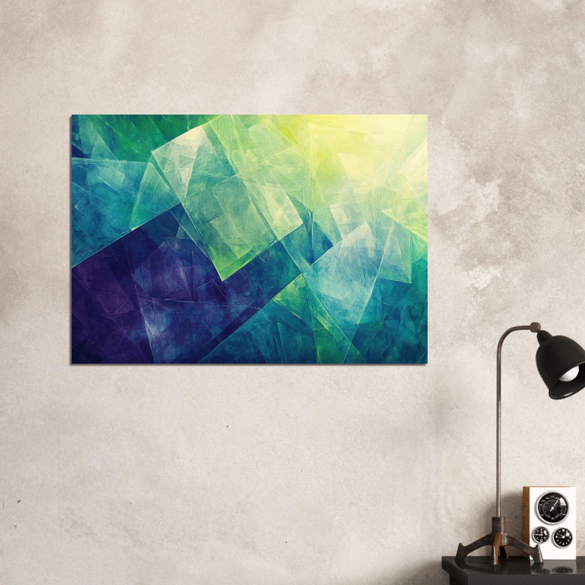 Aluminum Print Landscape - Fractured Realities Shattered geometric patterns - Shop Ai Art WebShop - Digital Art online Store