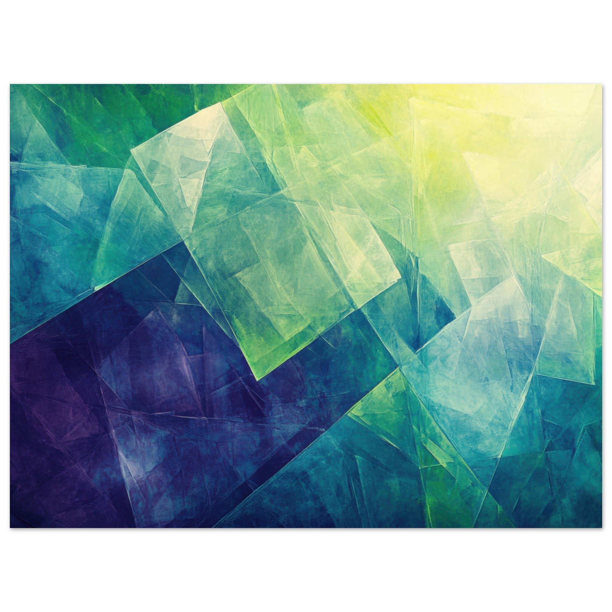 Aluminum Print Landscape - Fractured Realities Shattered geometric patterns - Shop Ai Art WebShop - Digital Art online Store