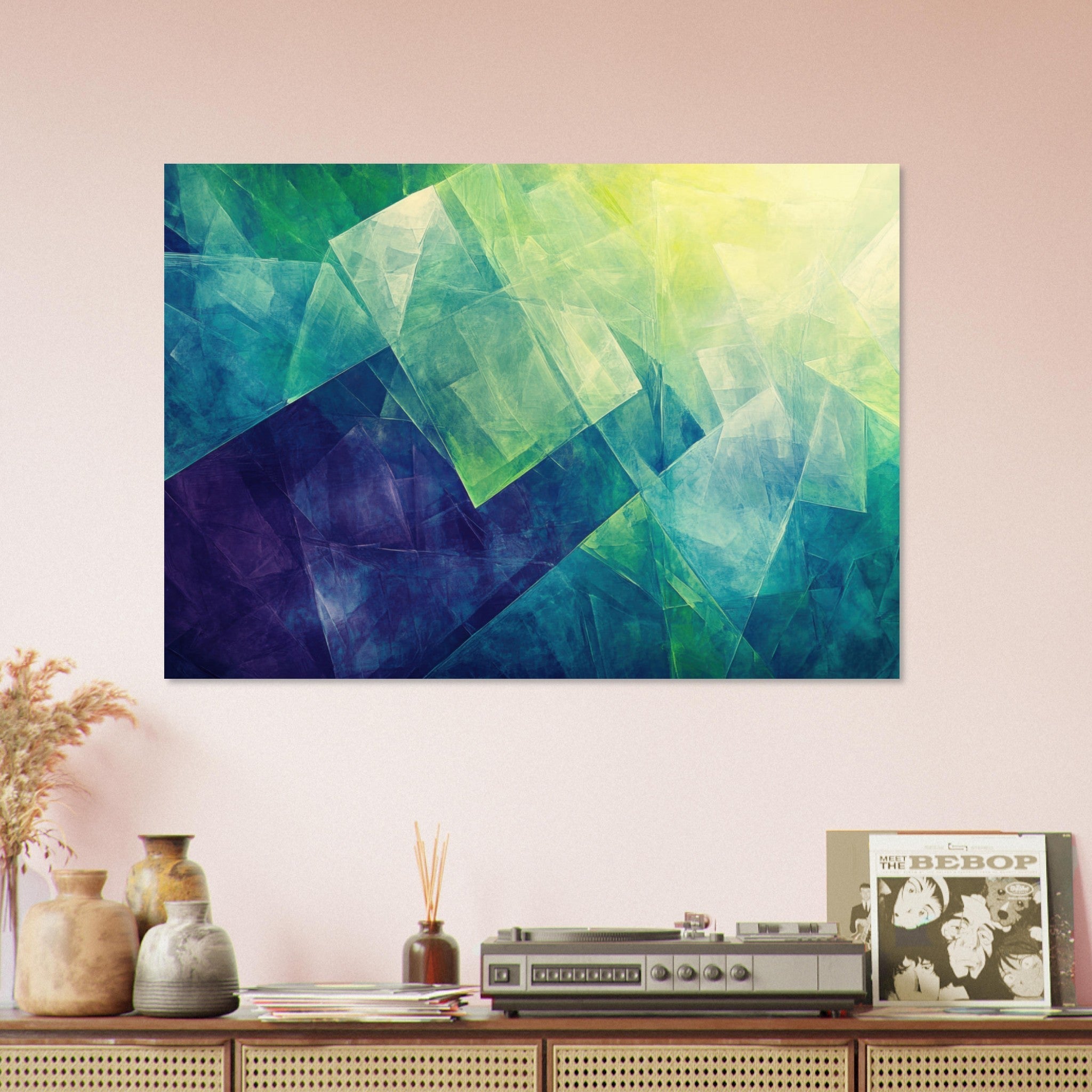 Aluminum Print Landscape - Fractured Realities Shattered geometric patterns - Shop Ai Art WebShop - Digital Art online Store