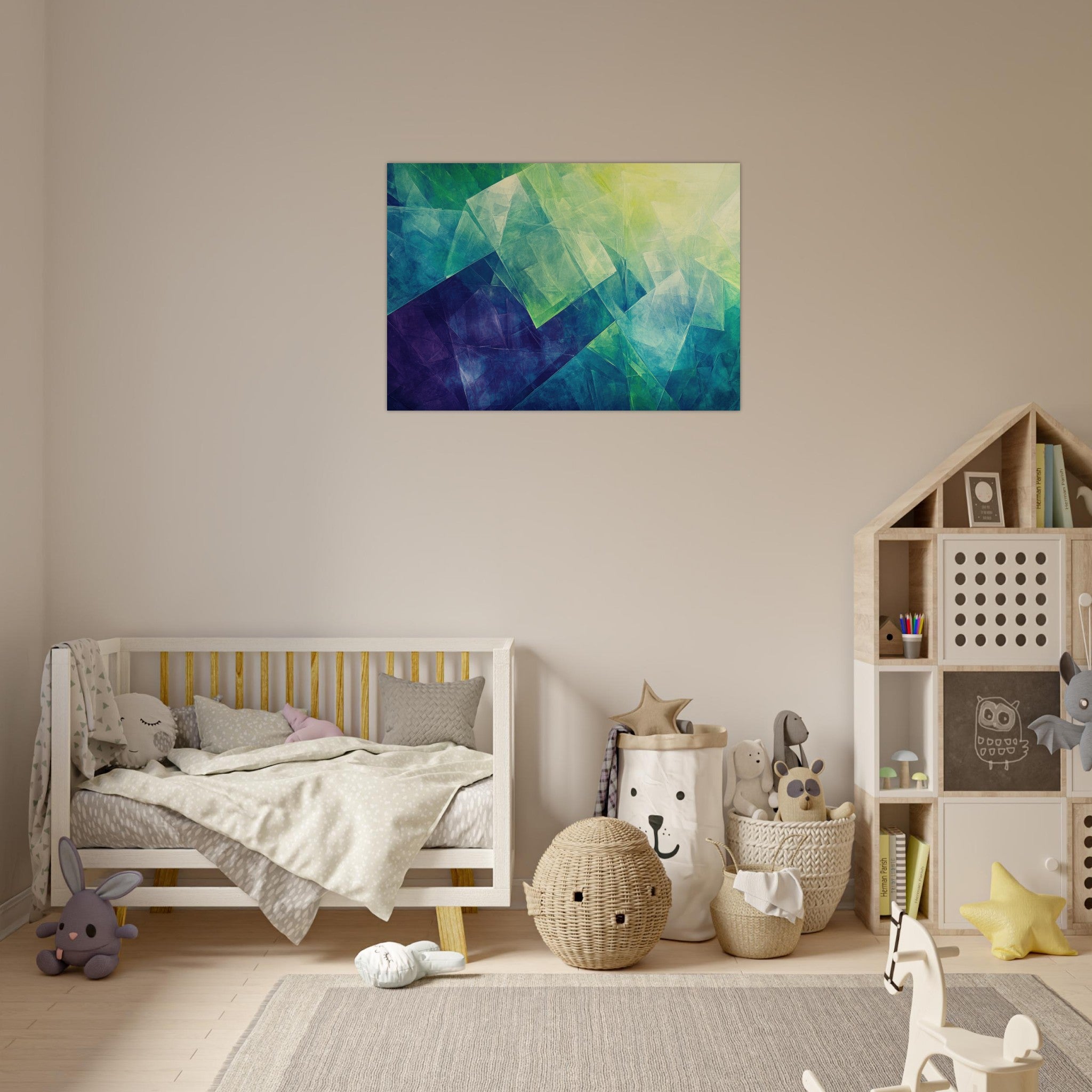 Aluminum Print Landscape - Fractured Realities Shattered geometric patterns - Shop Ai Art WebShop - Digital Art online Store