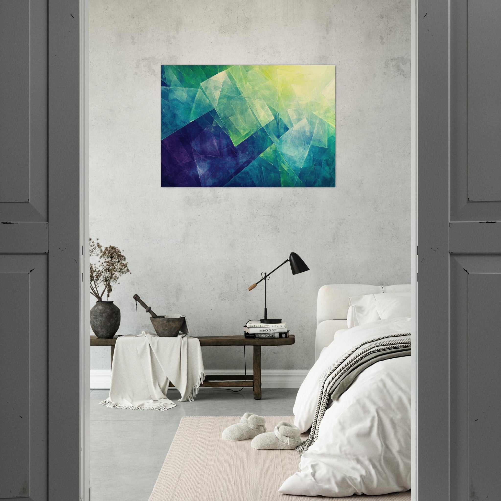 Aluminum Print Landscape - Fractured Realities Shattered geometric patterns - Shop Ai Art WebShop - Digital Art online Store