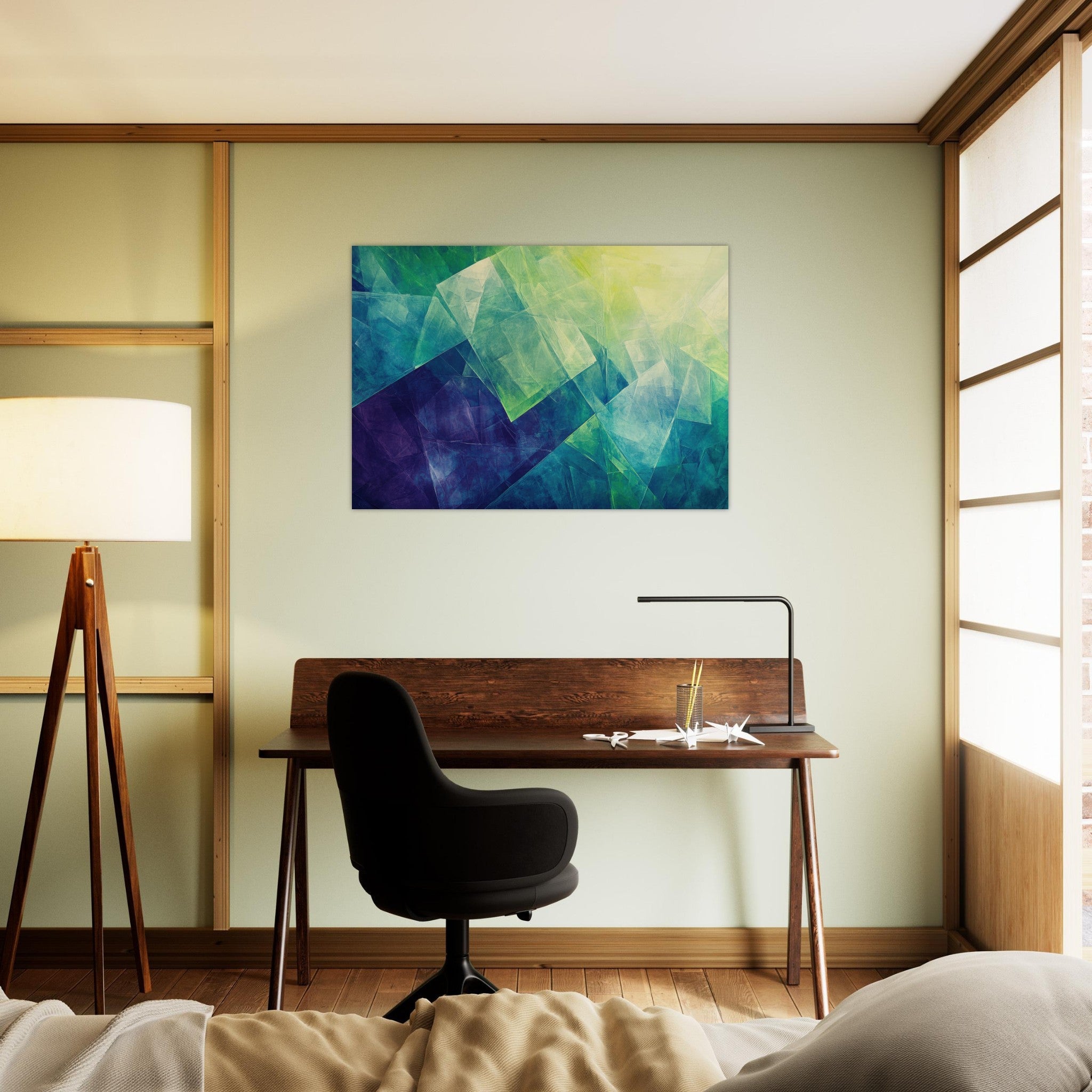 Aluminum Print Landscape - Fractured Realities Shattered geometric patterns - Shop Ai Art WebShop - Digital Art online Store
