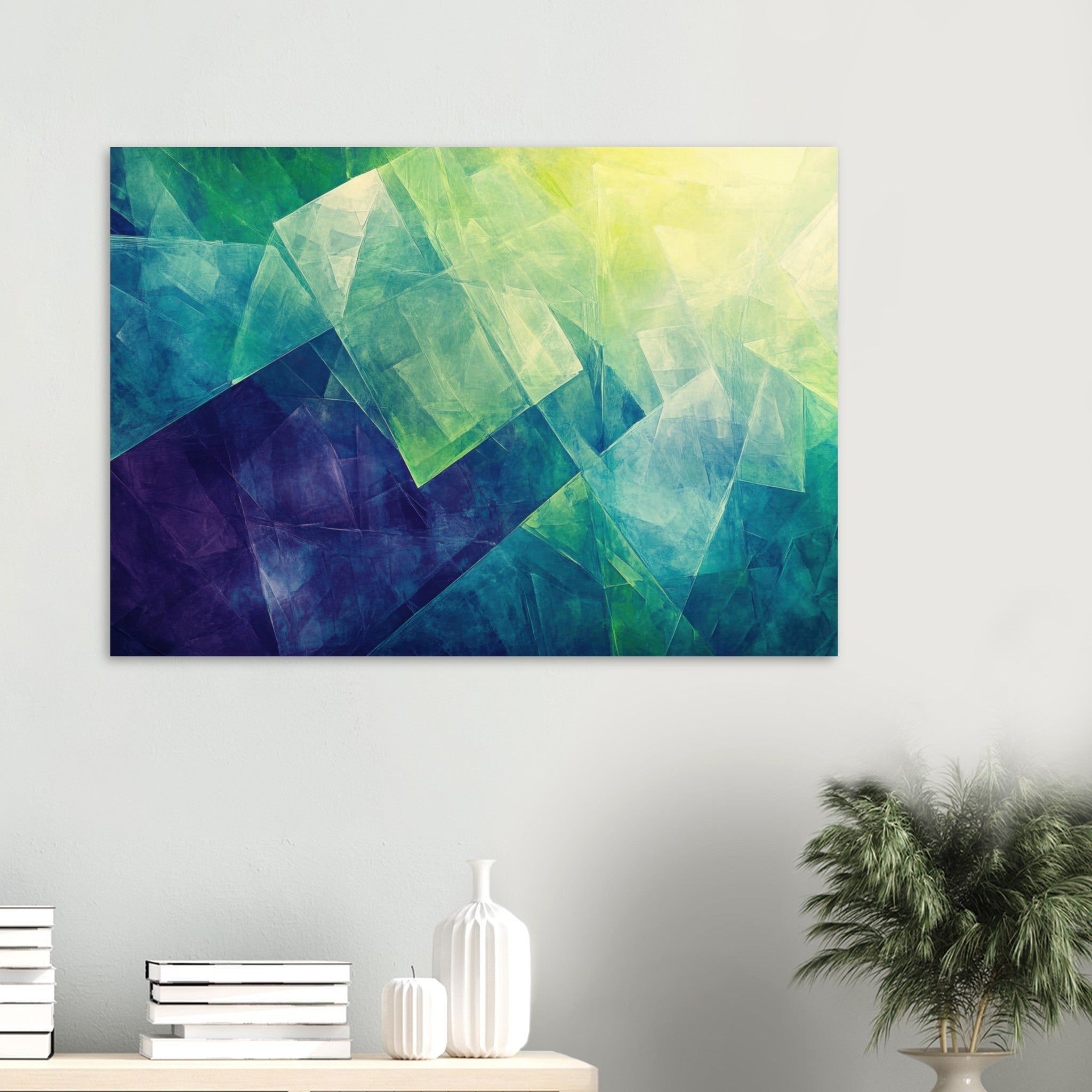 Aluminum Print Landscape - Fractured Realities Shattered geometric patterns - Shop Ai Art WebShop - Digital Art online Store