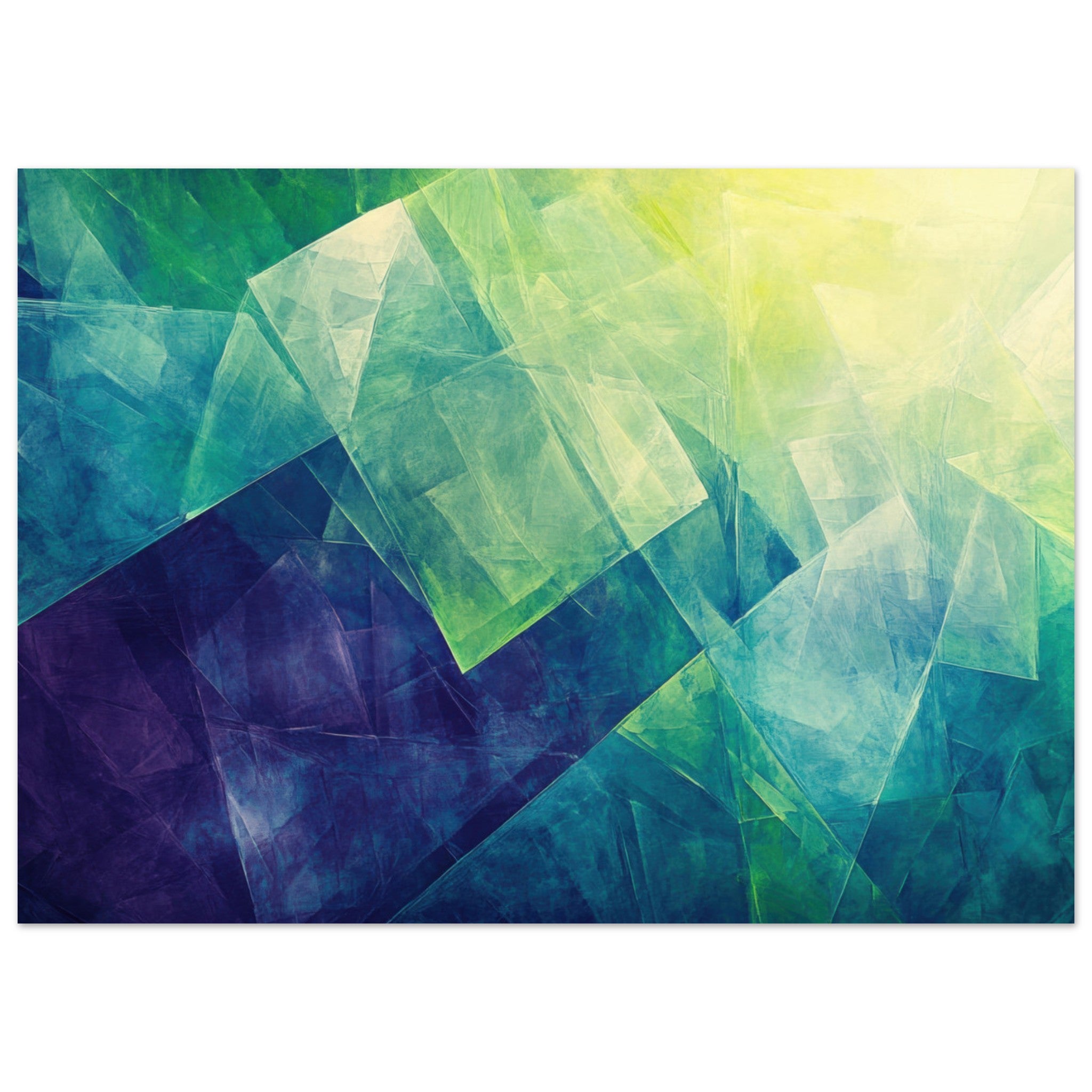 Aluminum Print Landscape - Fractured Realities Shattered geometric patterns - Shop Ai Art WebShop - Digital Art online Store