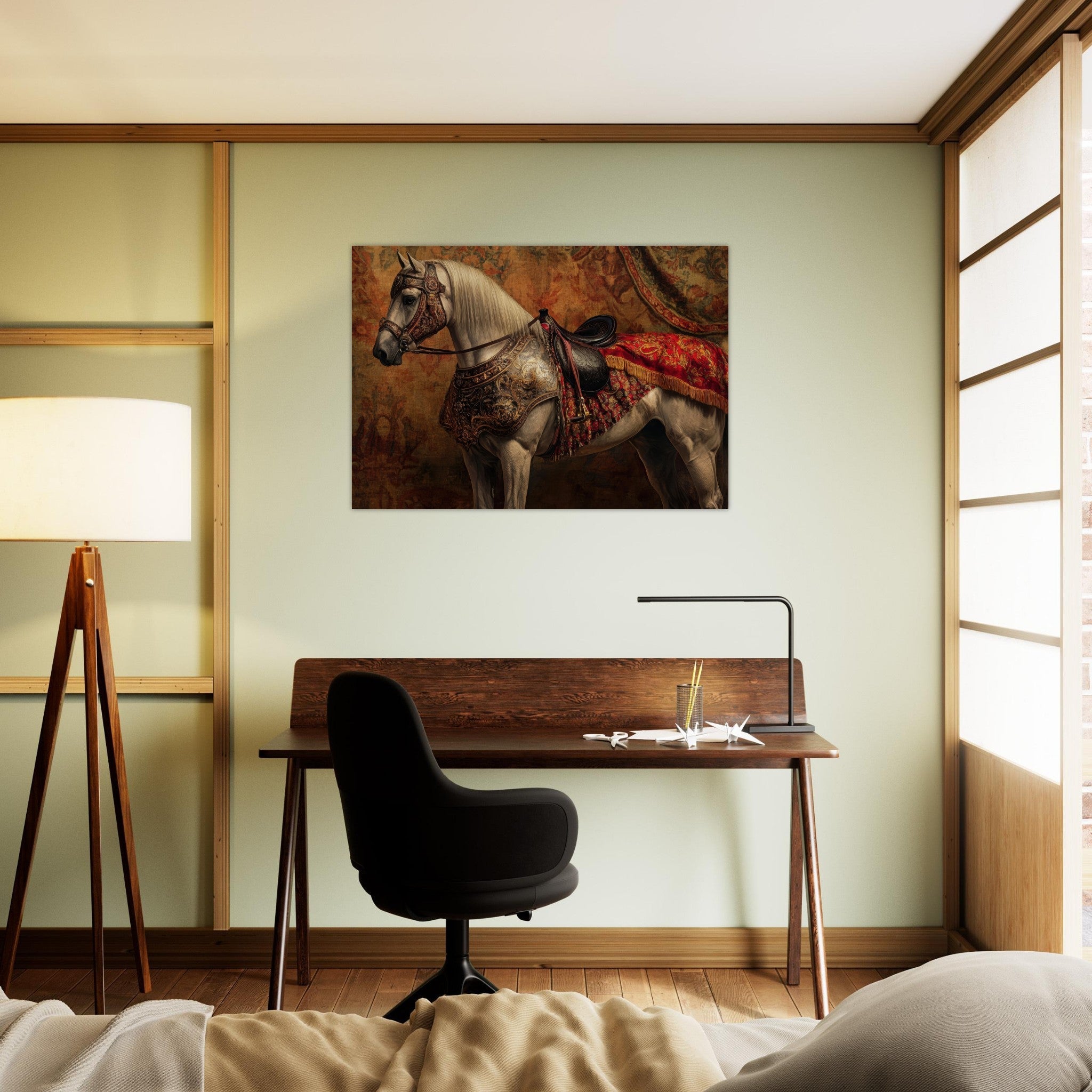 Aluminum Print Landscape - Renaissance Portrait of a Noble Horse A dignified 2 - Shop Ai Art WebShop - Digital Art online Store