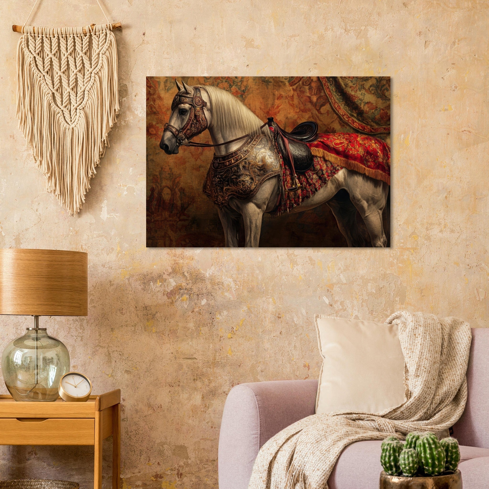 Aluminum Print Landscape - Renaissance Portrait of a Noble Horse A dignified 2 - Shop Ai Art WebShop - Digital Art online Store