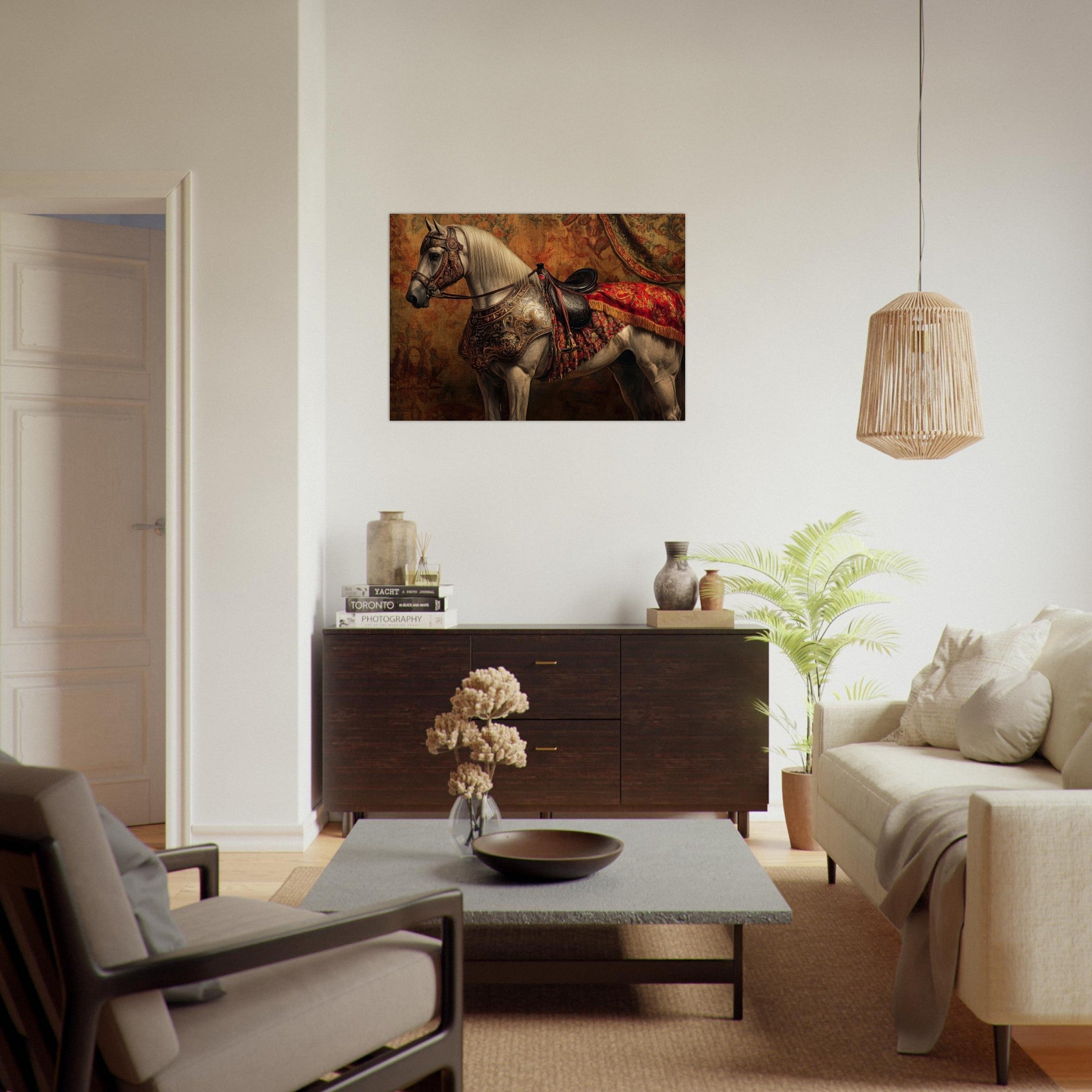Aluminum Print Landscape - Renaissance Portrait of a Noble Horse A dignified 2 - Shop Ai Art WebShop - Digital Art online Store
